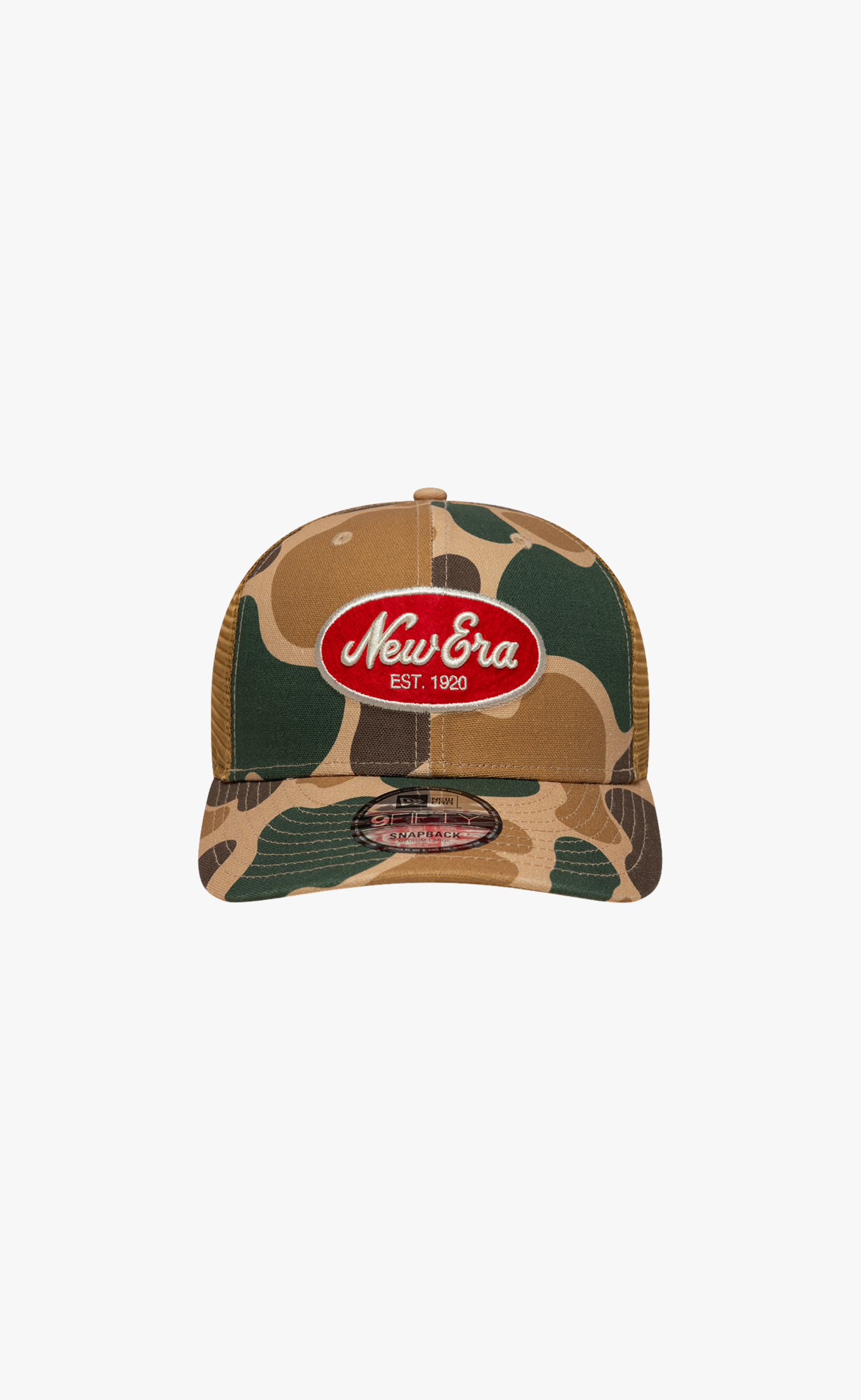 NEW ERA DUCK CAMO 9FIFTY TRUCKER CAMO BEIGE HAT