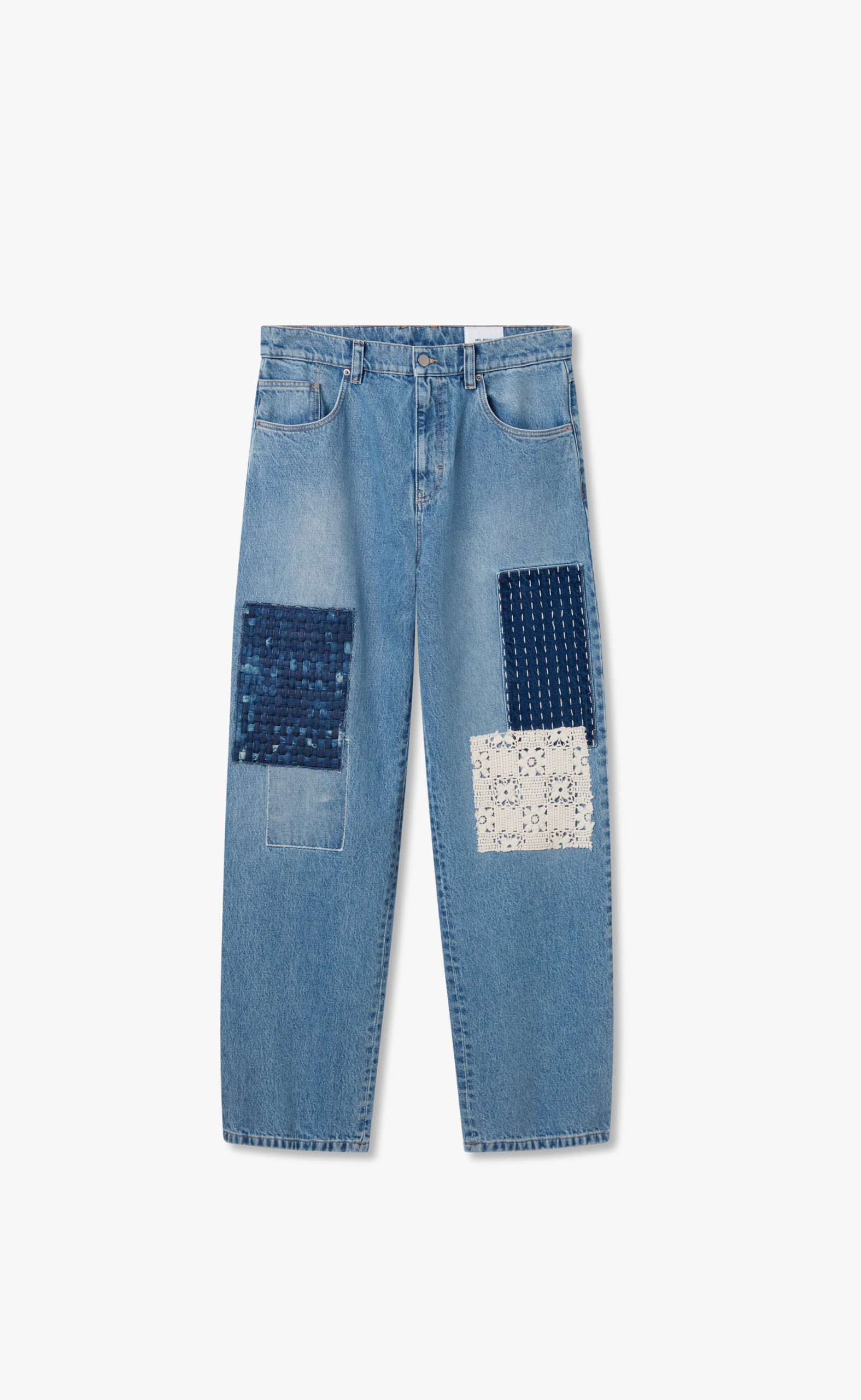 PATCHWORK RELAXED LIGHT BLUE JEANS