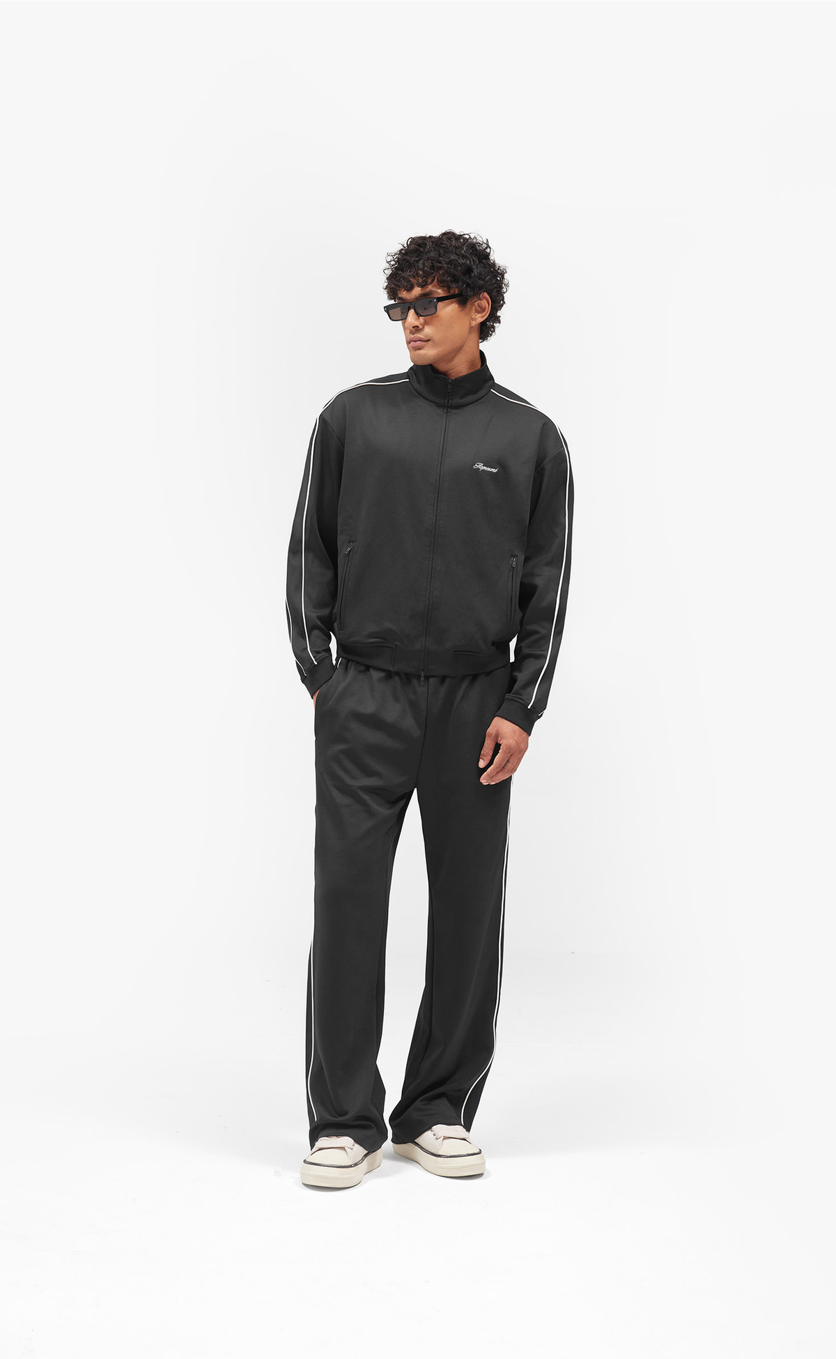 TAPED TRACK BLACK SWEATPANTS