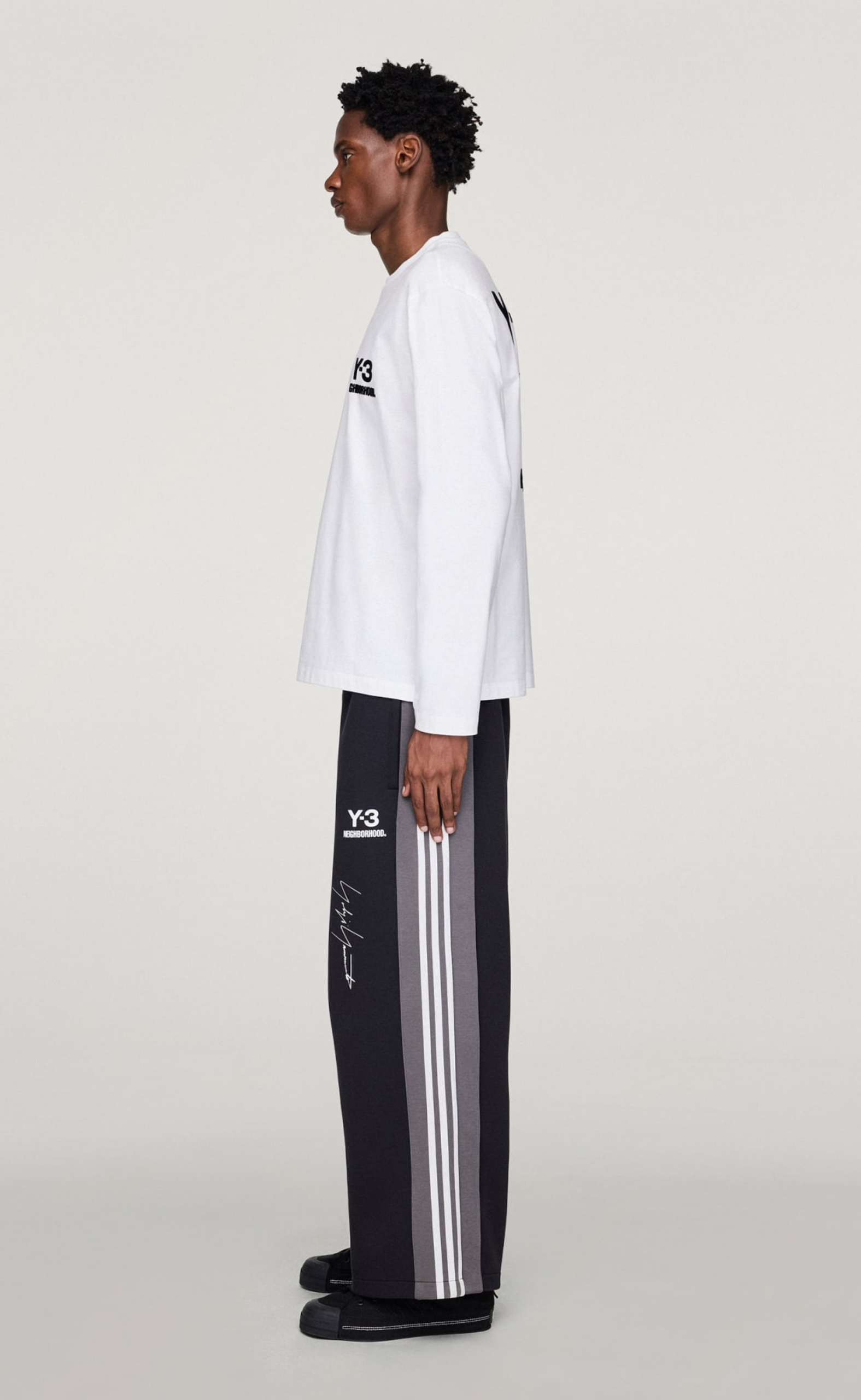 Y-3 NBHD LOGO WHITE LONGSLEEVE