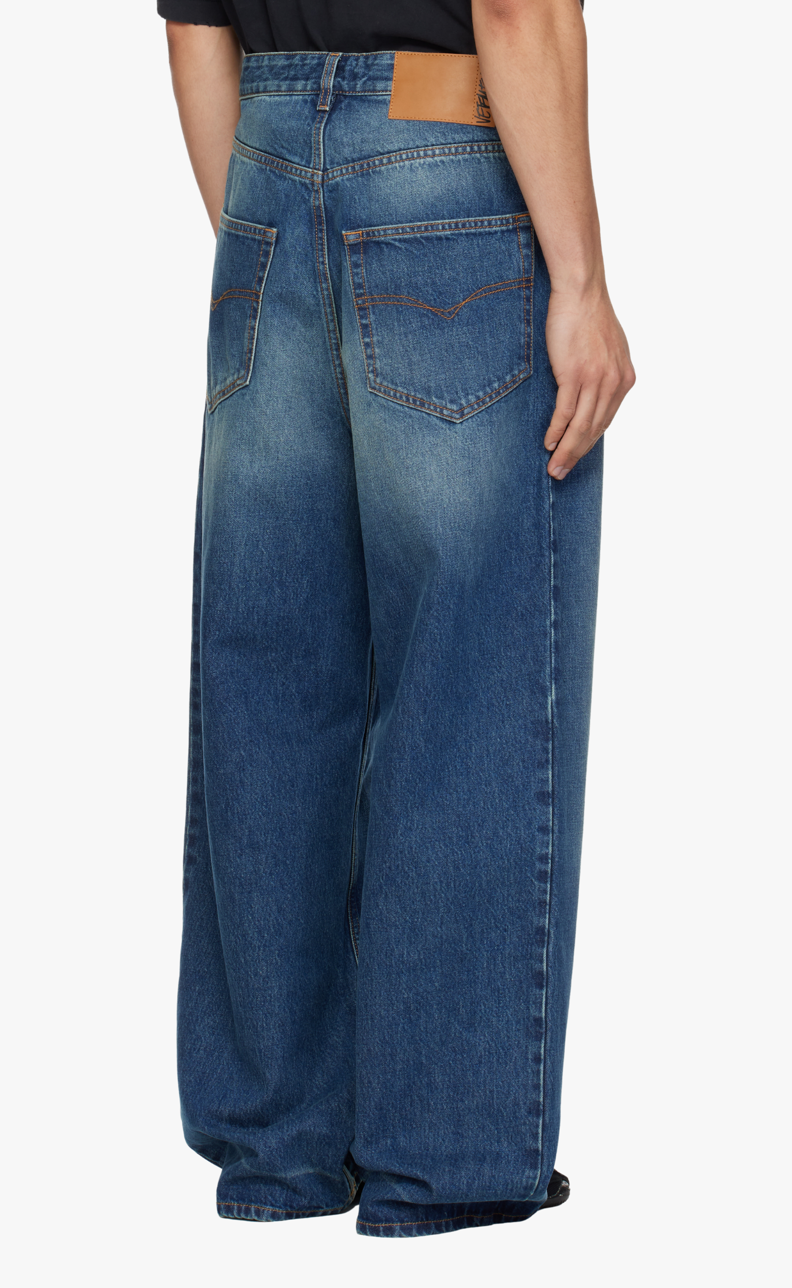WASHED BAGGY VINTAGE BLUE JEANS