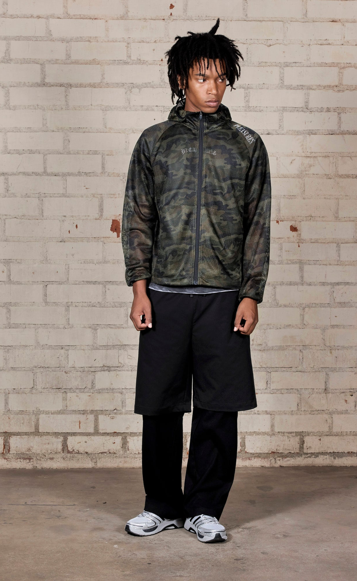 MESH HOODED CAMO JACKET