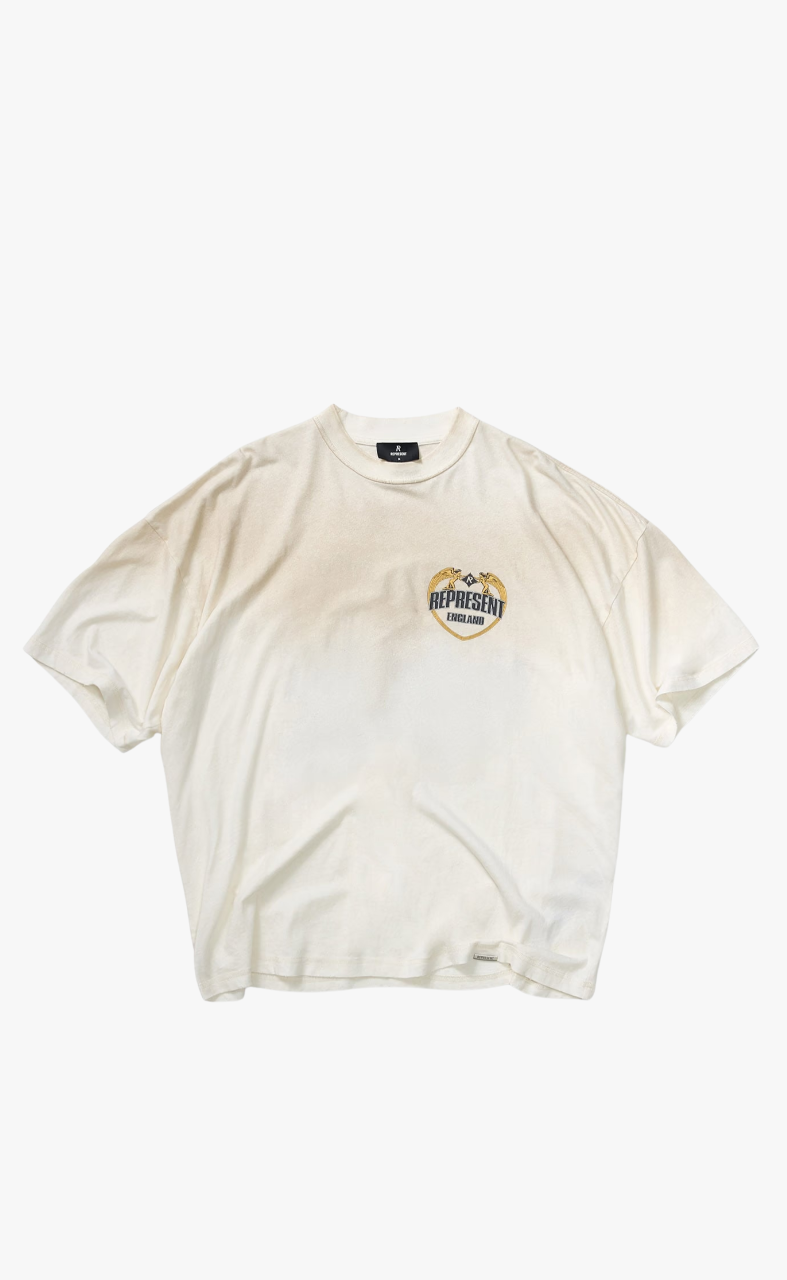 REPRESENT ANGEL BORDER WASHED ECRU T-SHIRT