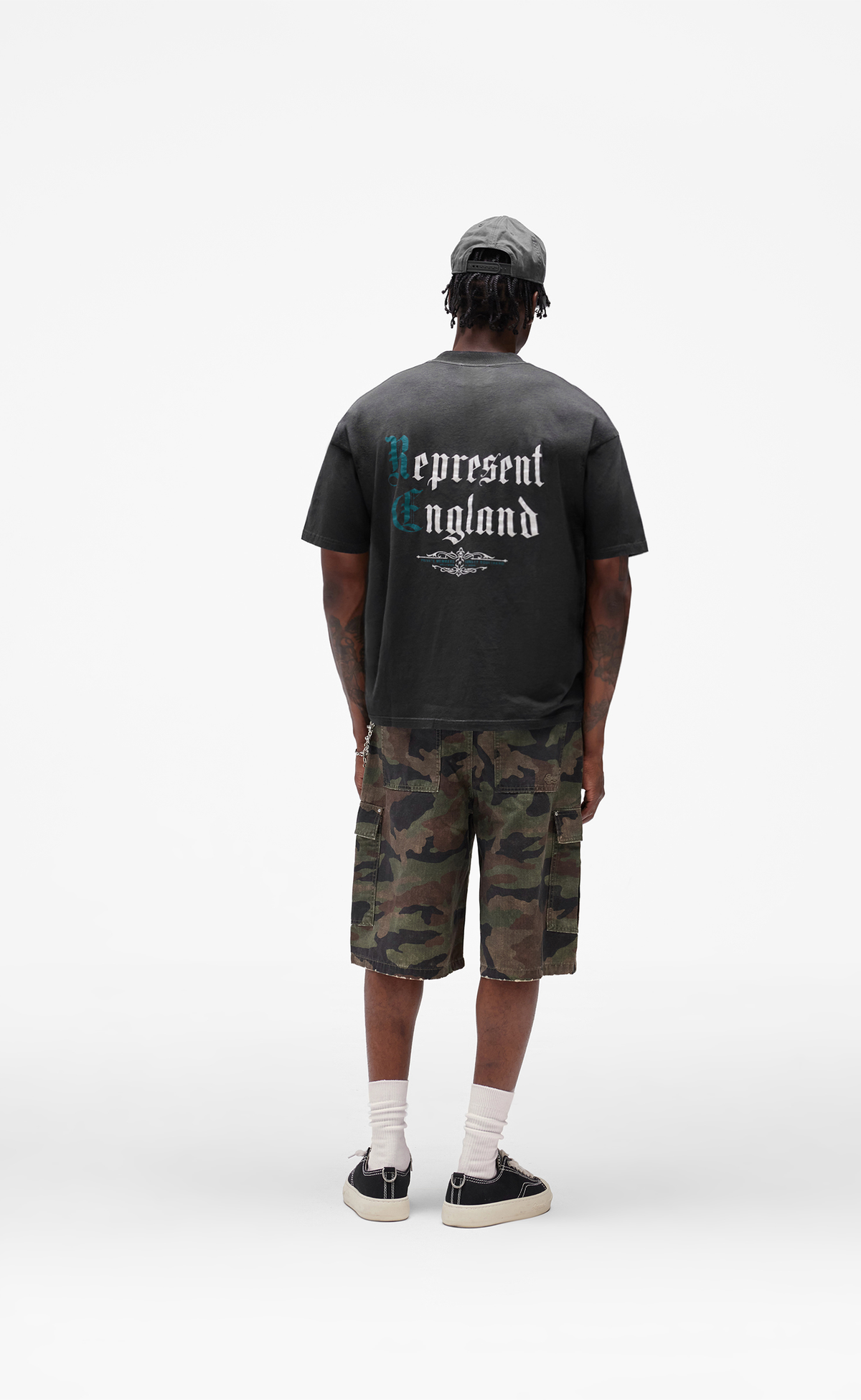 PRIVATE MEMBERS STAINED BLACK T-SHIRT