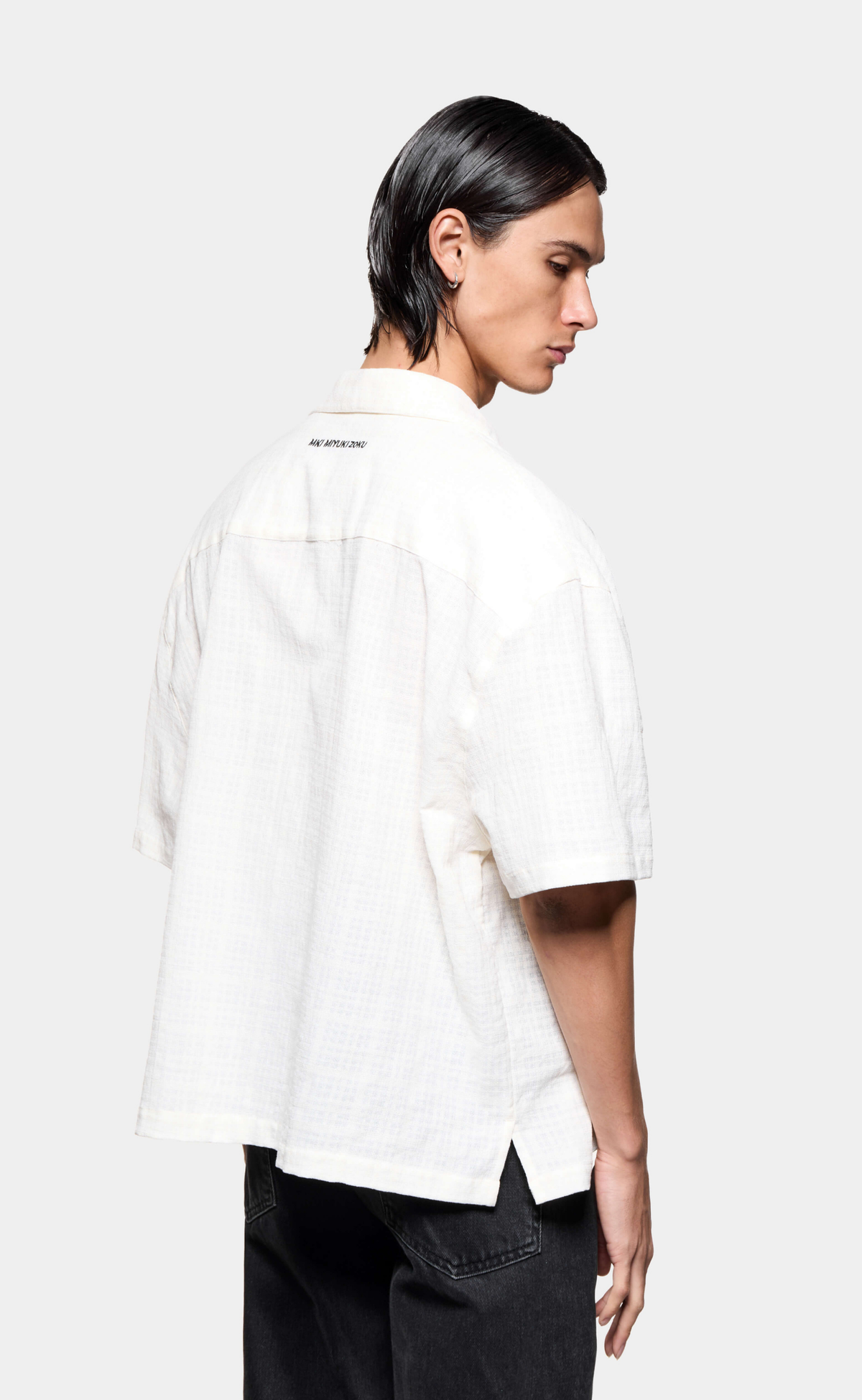 LOOSE WEAVE CHECK VACATION BONE SHIRT