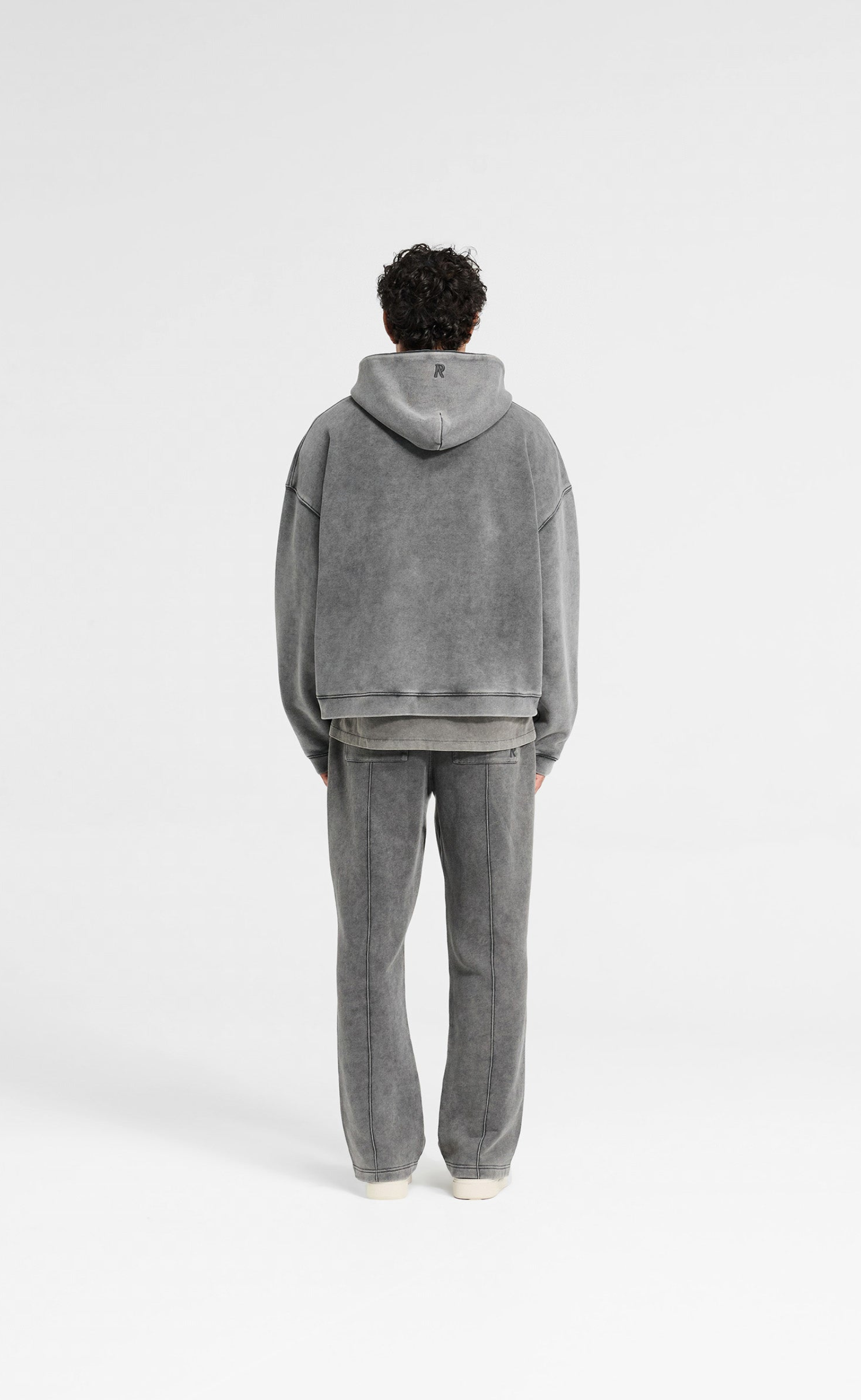 INITIAL BOXY OVERSIZED VINTAGE GREY HOODIE