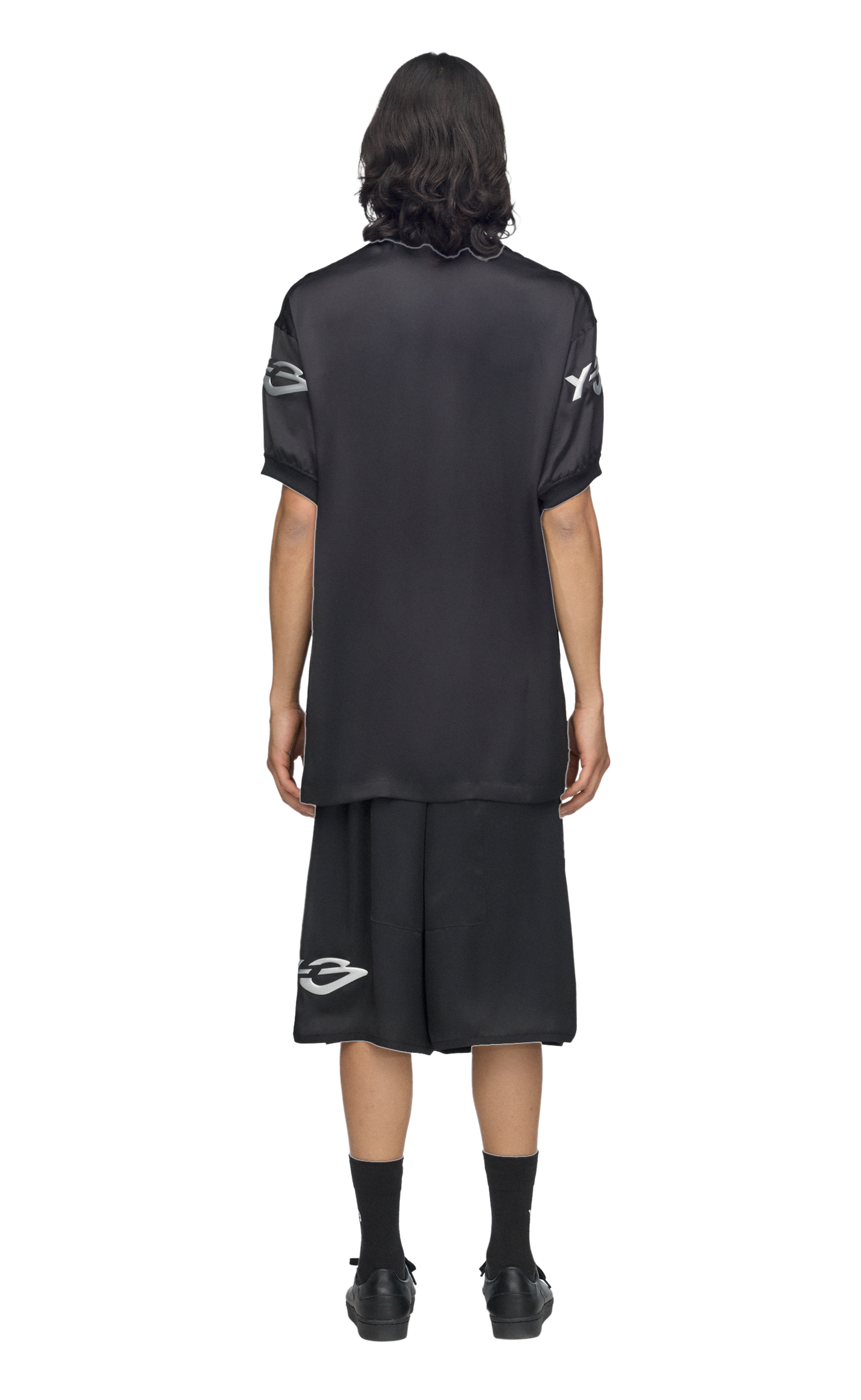 Y-3 LIQUID LOGO BLACK SHORTS