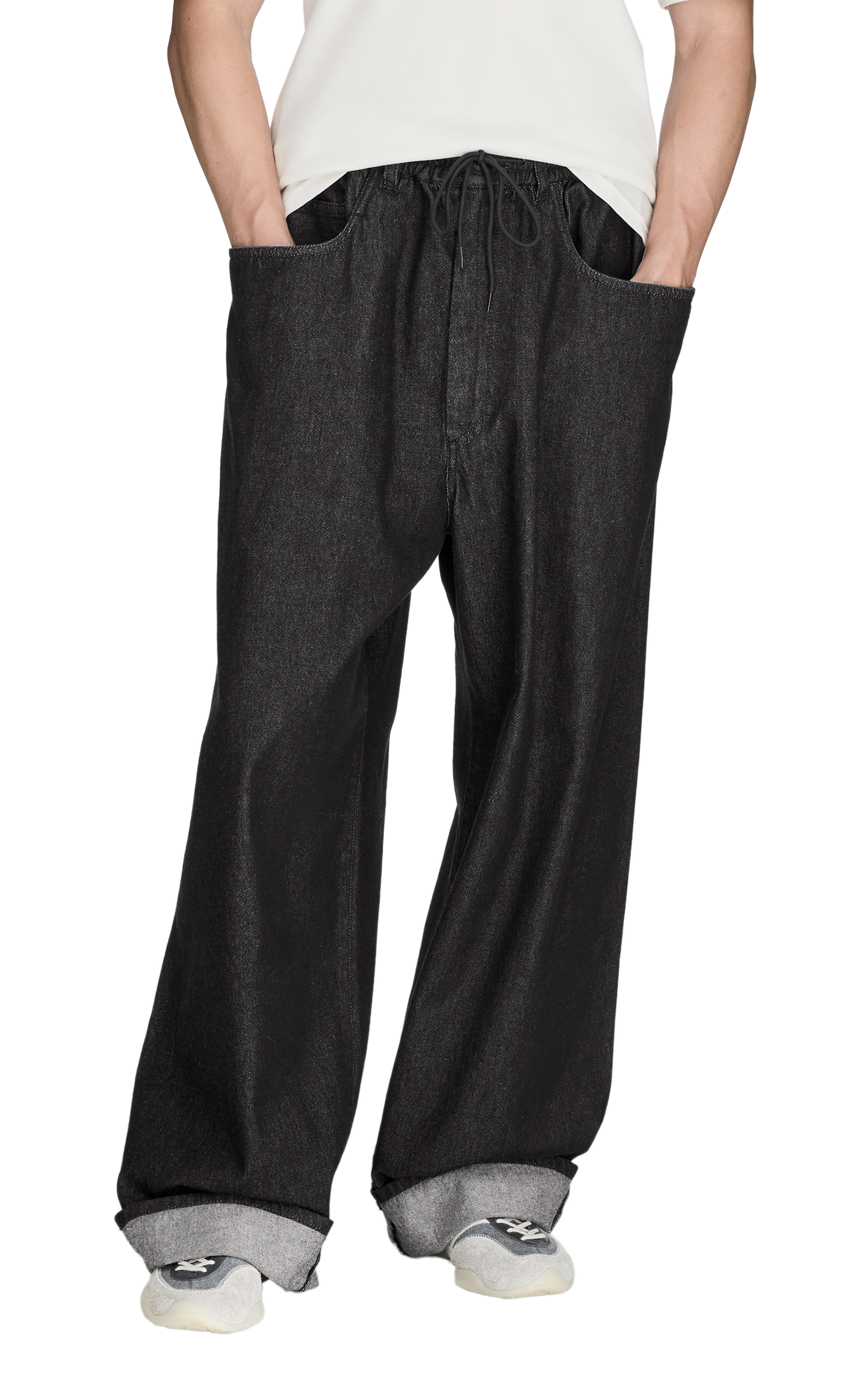 Y-3 DENIM BLACK PANTS