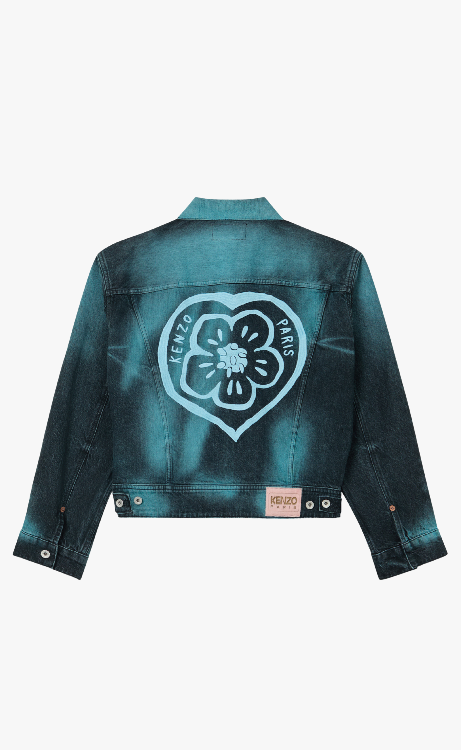 KENZO BOKE HEART OVERSIZE TRUCKER GLACIER JACKET