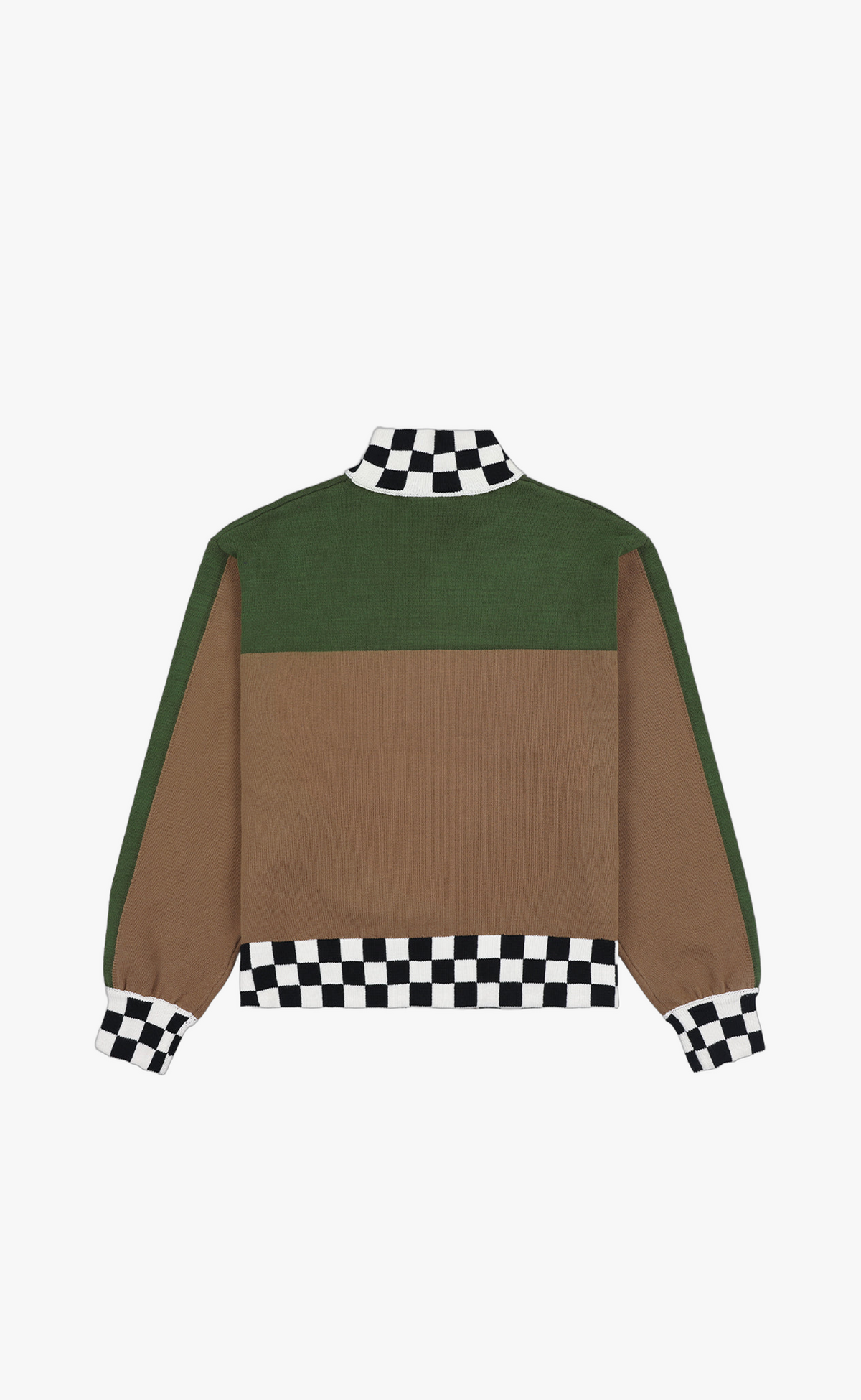 AUTOMATION KNITTED TRACK BROWN JACKET