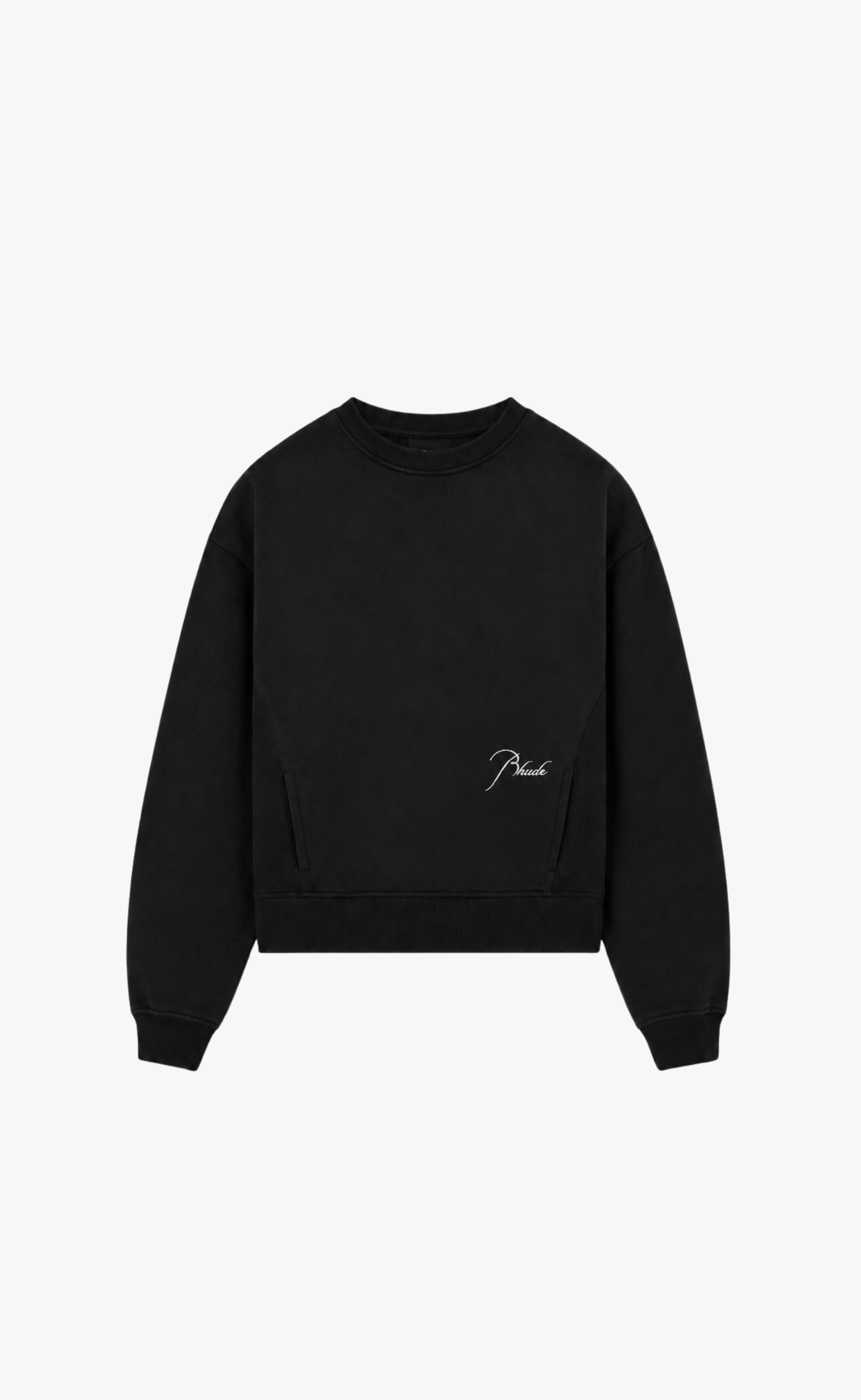 CLASSIQUE BOTTOM LOGO BLACK CREWNECK