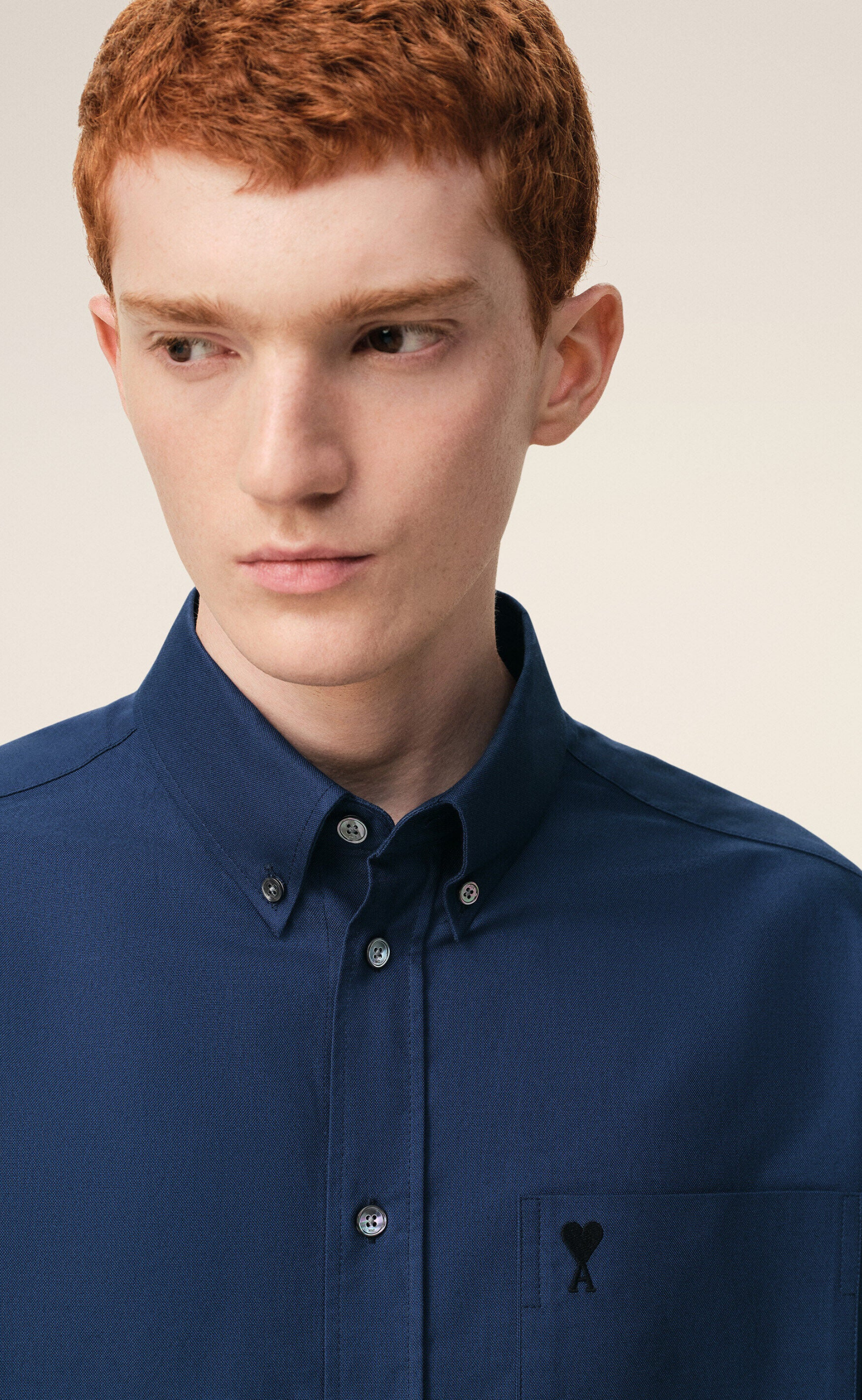 BOXY EMBROIDERED AMI DE COEUR BLUE SHIRT