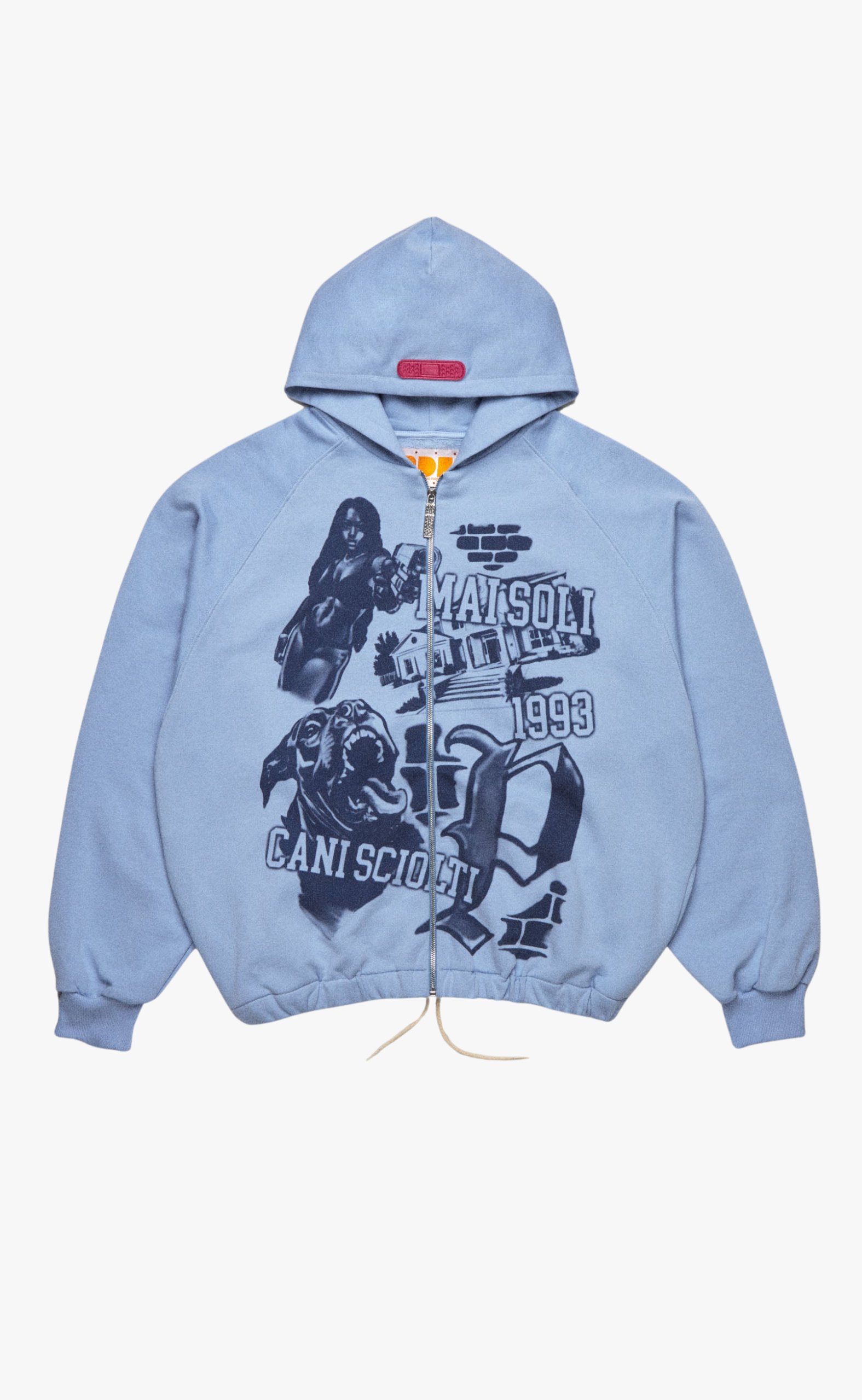 LIGHT BLUE ZIP HOODIE