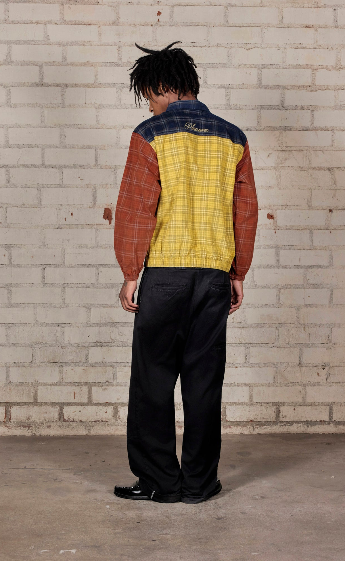 SCRIPT WOVEN POLO NAVY CREWNECK