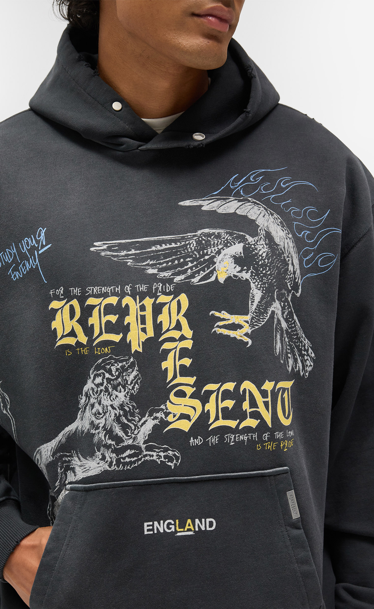 ENEMY WASHED BLACK HOODIE