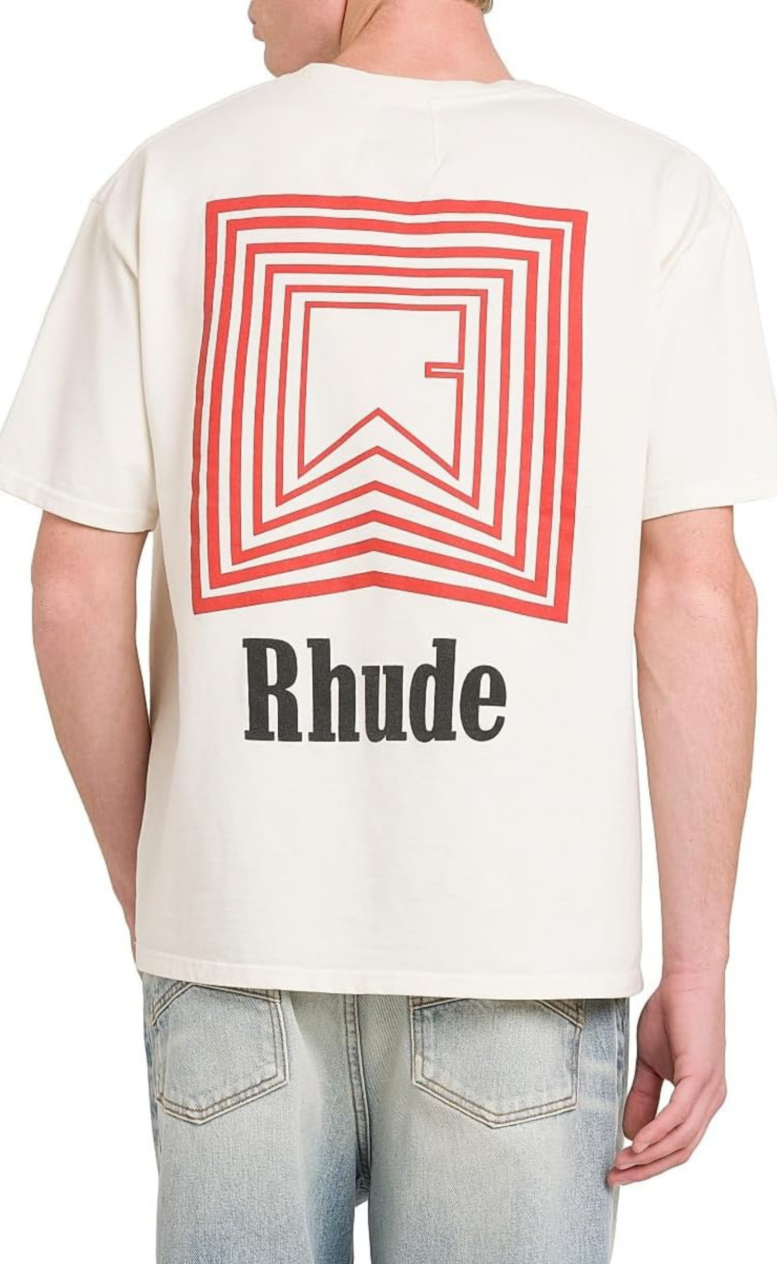 CHEVRON LOGO REPEAT VINTAGE WHITE T-SHIRT