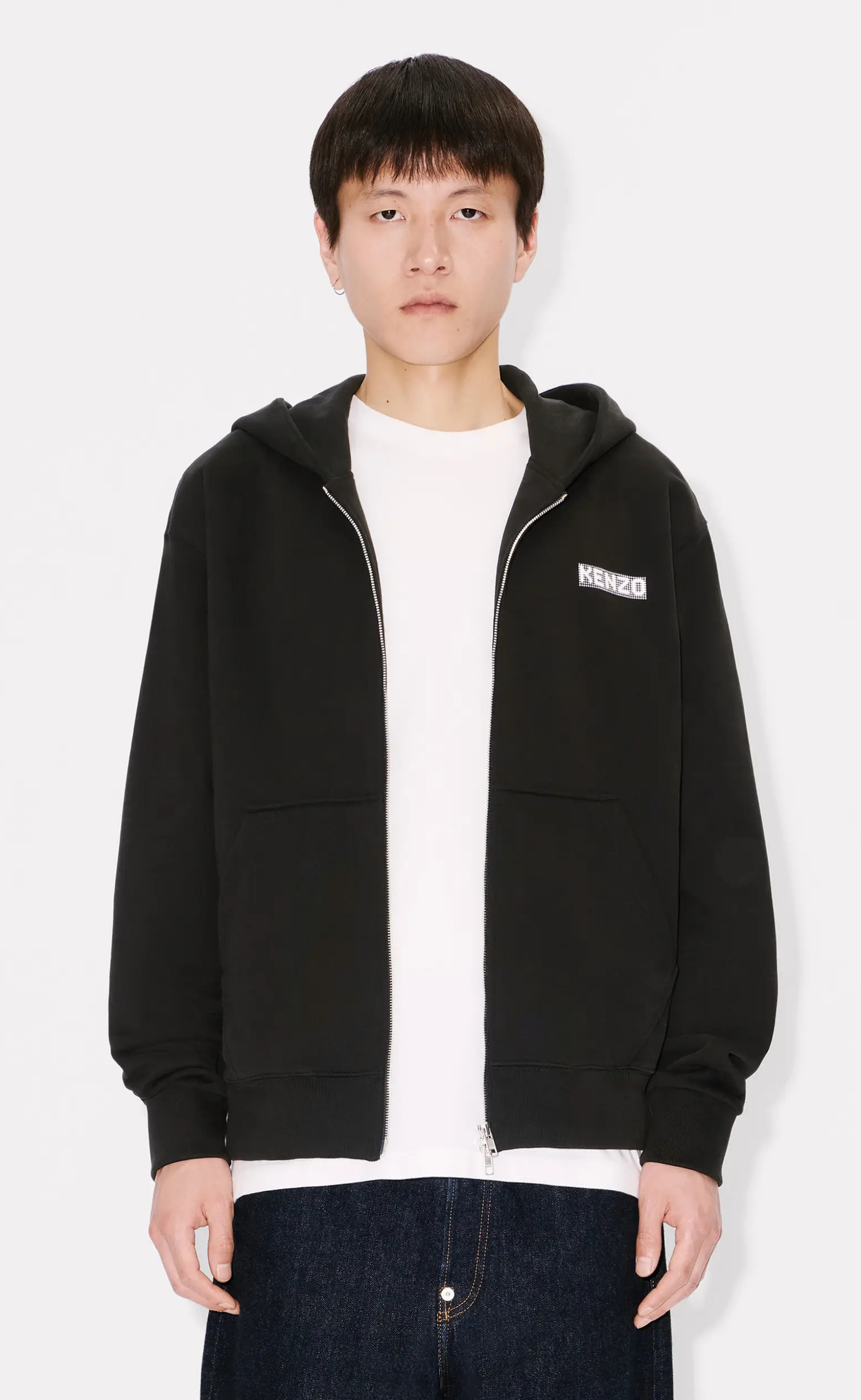 KENZO CITY CLASSIC FULL BLACK ZIP HOODIE