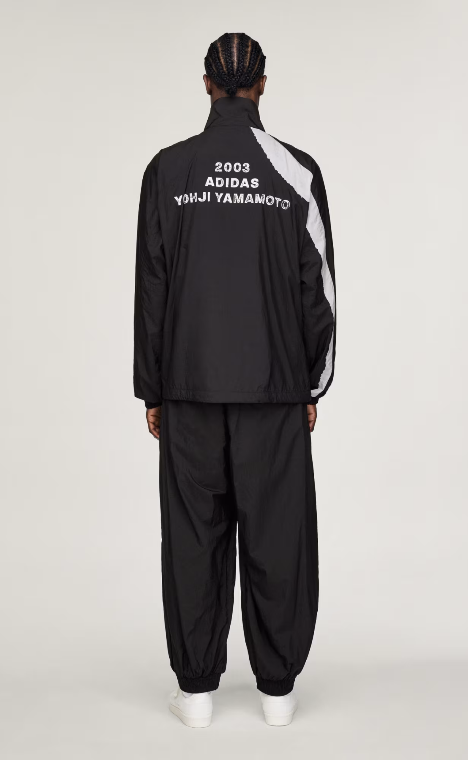 Y-3 RAW EDGE 3 STRIPES NYLON BLACK JACKET