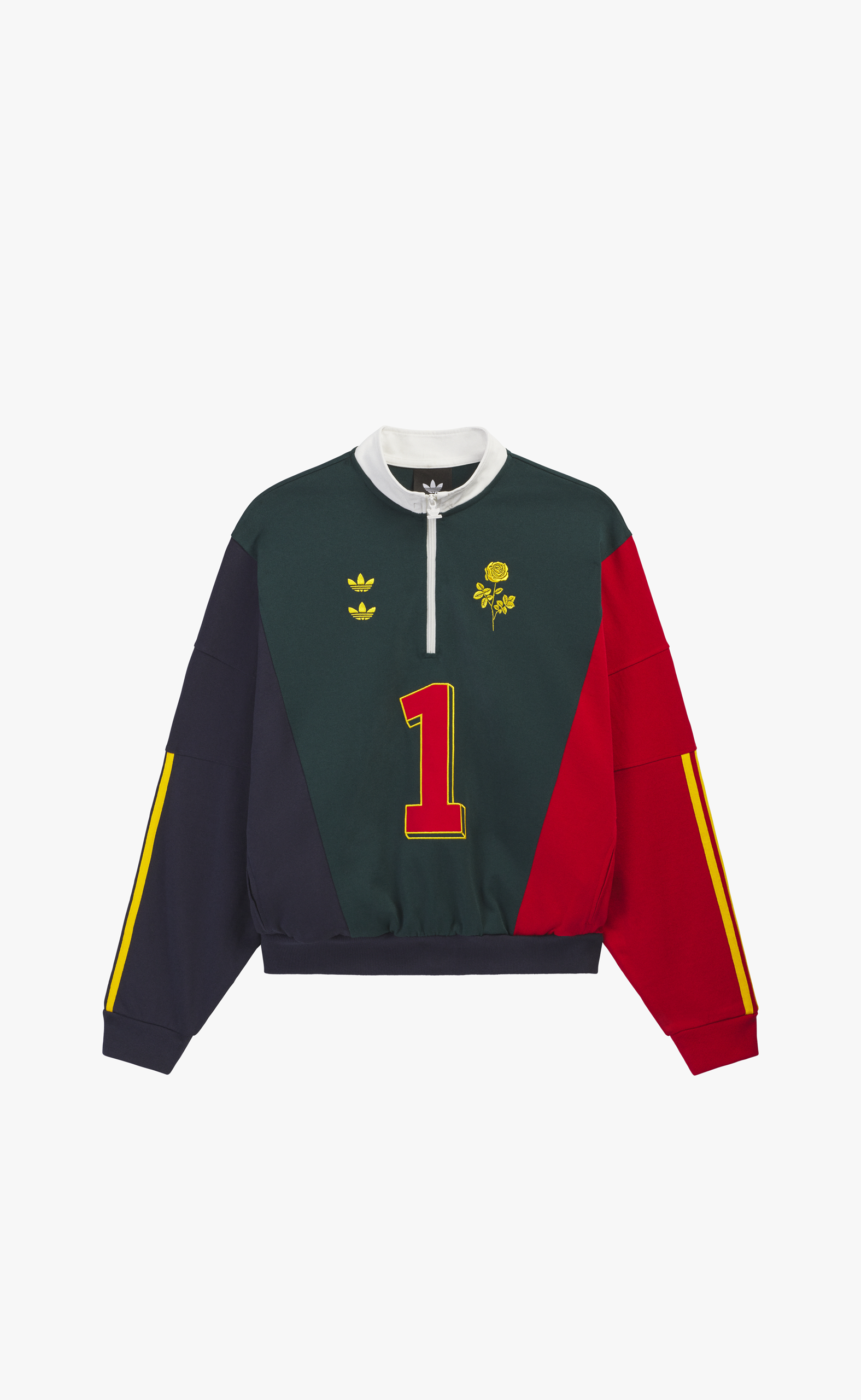 CHAVARRIA WATSONVILLE QUARTER ZIP GREEN RED CREWNECK