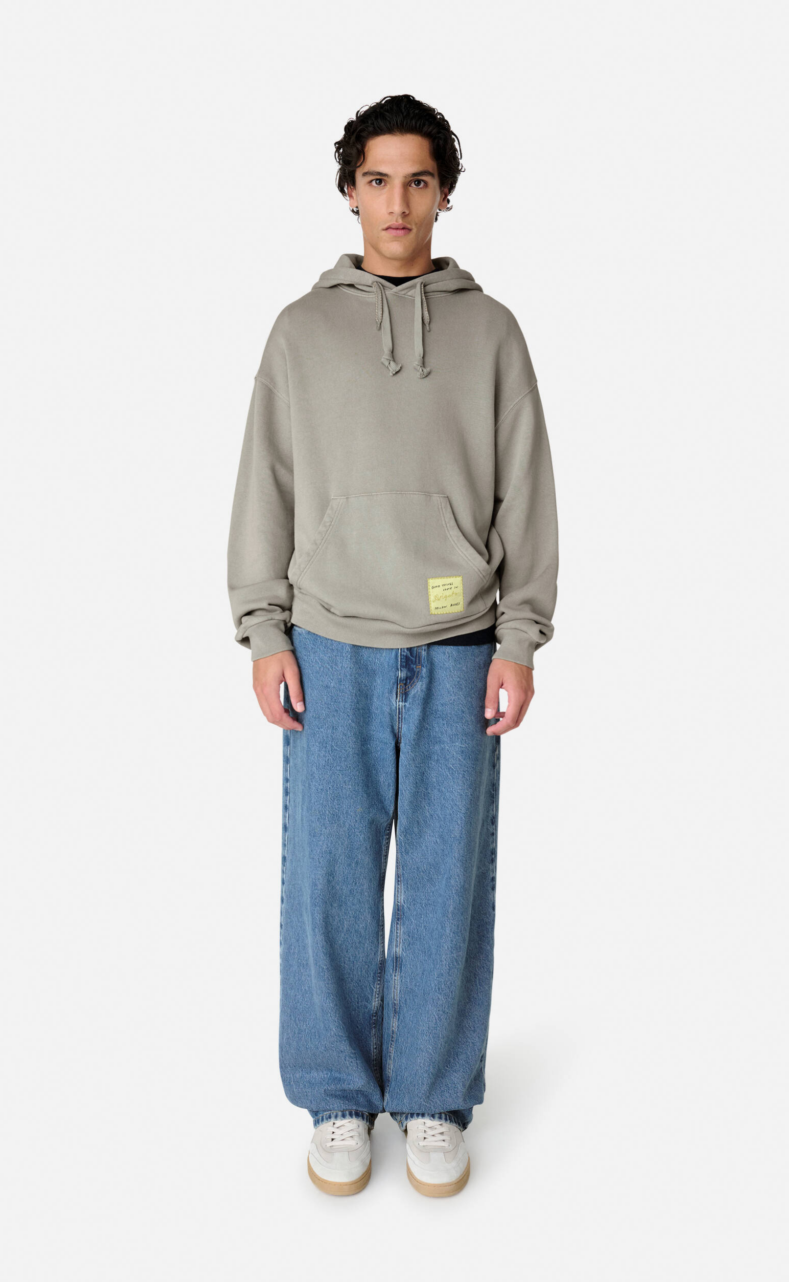 PATCH WASHED SAGE GREEN HOODIE