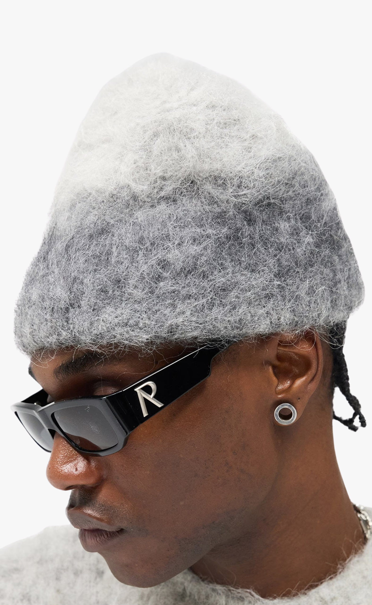 OMBRE KNIT LIGHT GREY BEANIE