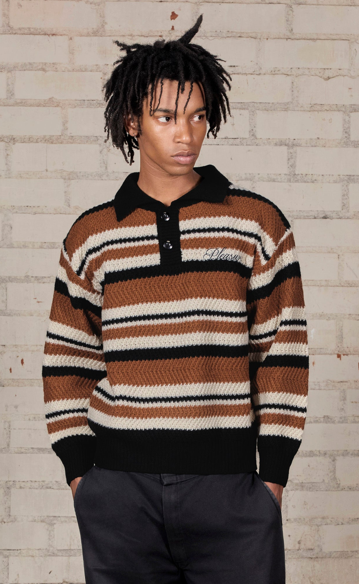 COOPER POLO SWEATER BROWN SWEATER