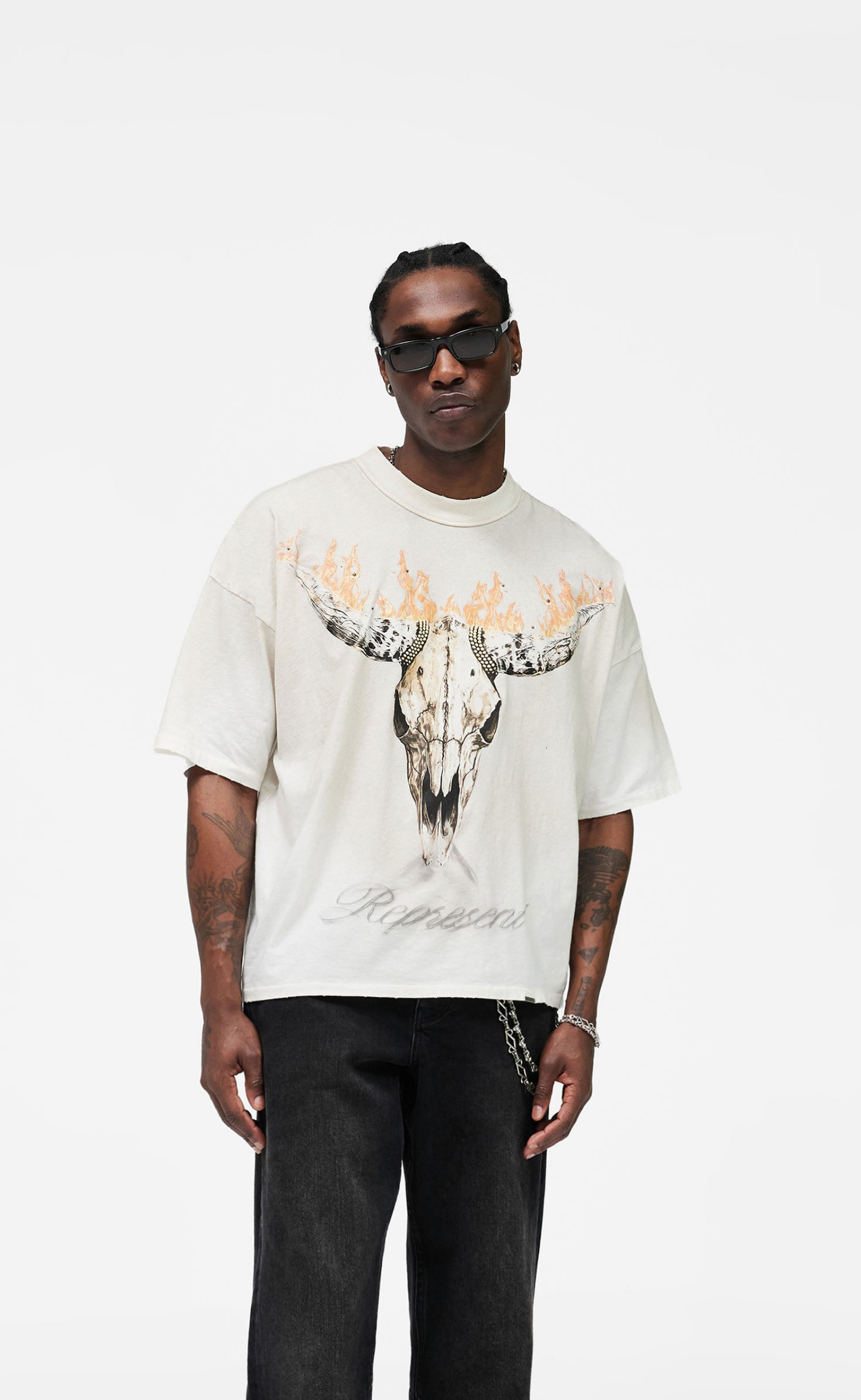 BRITISH COWBOYS WASHED ECRU T-SHIRT