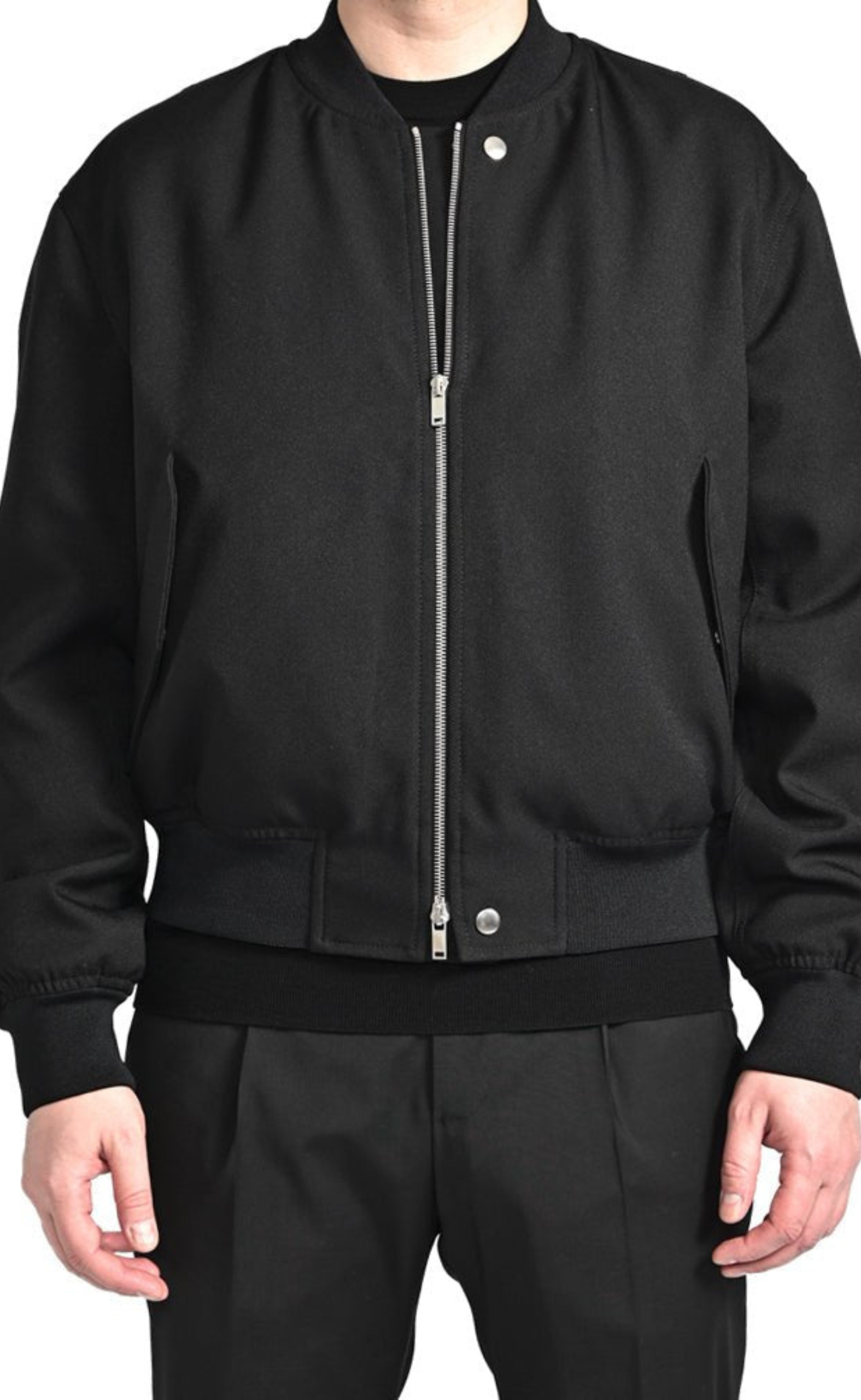 PADDED BOMBER BLACK JACKET