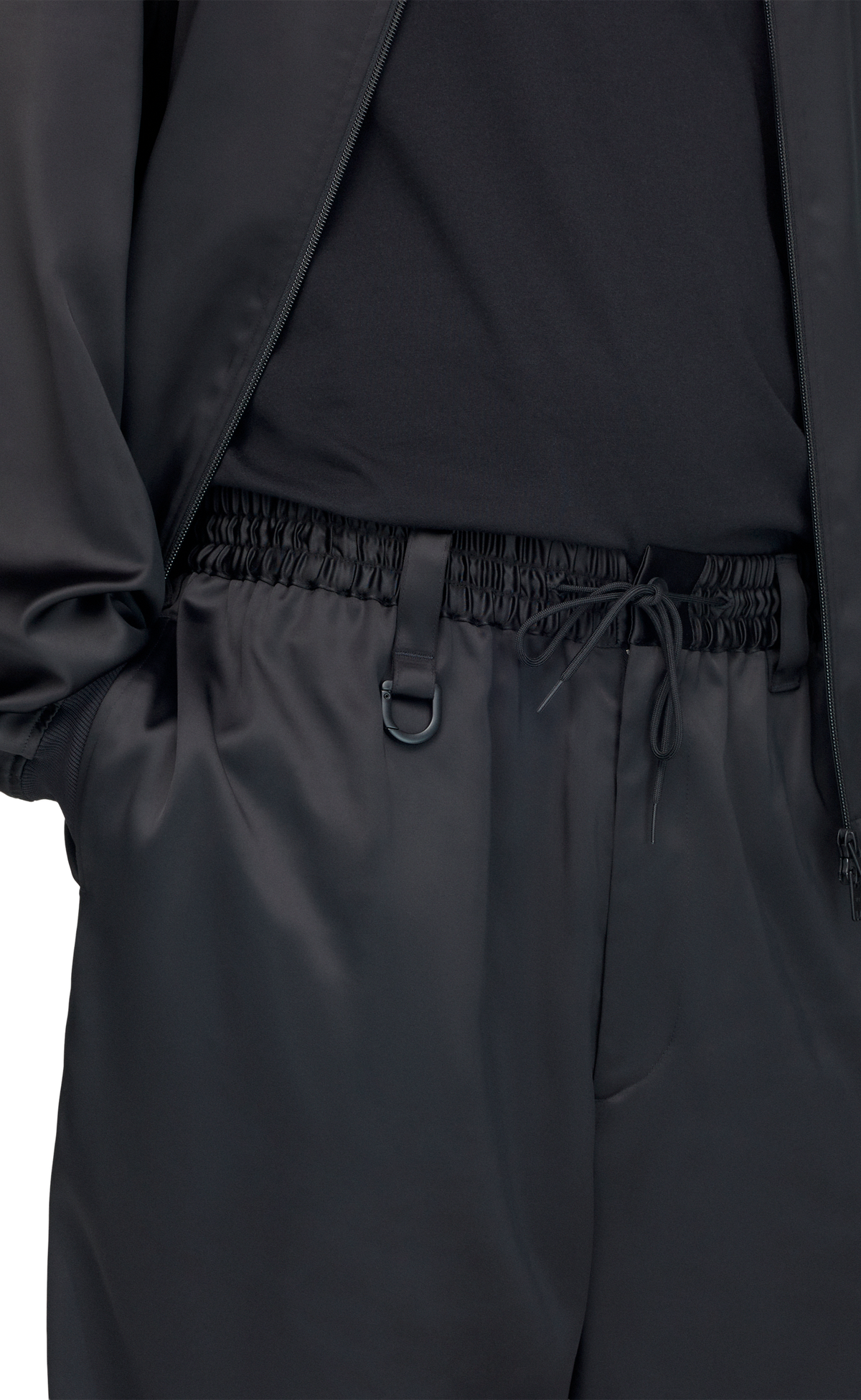 Y-3 SATIN GRADIENT 3 STRIPES TRACK BLACK PANTS