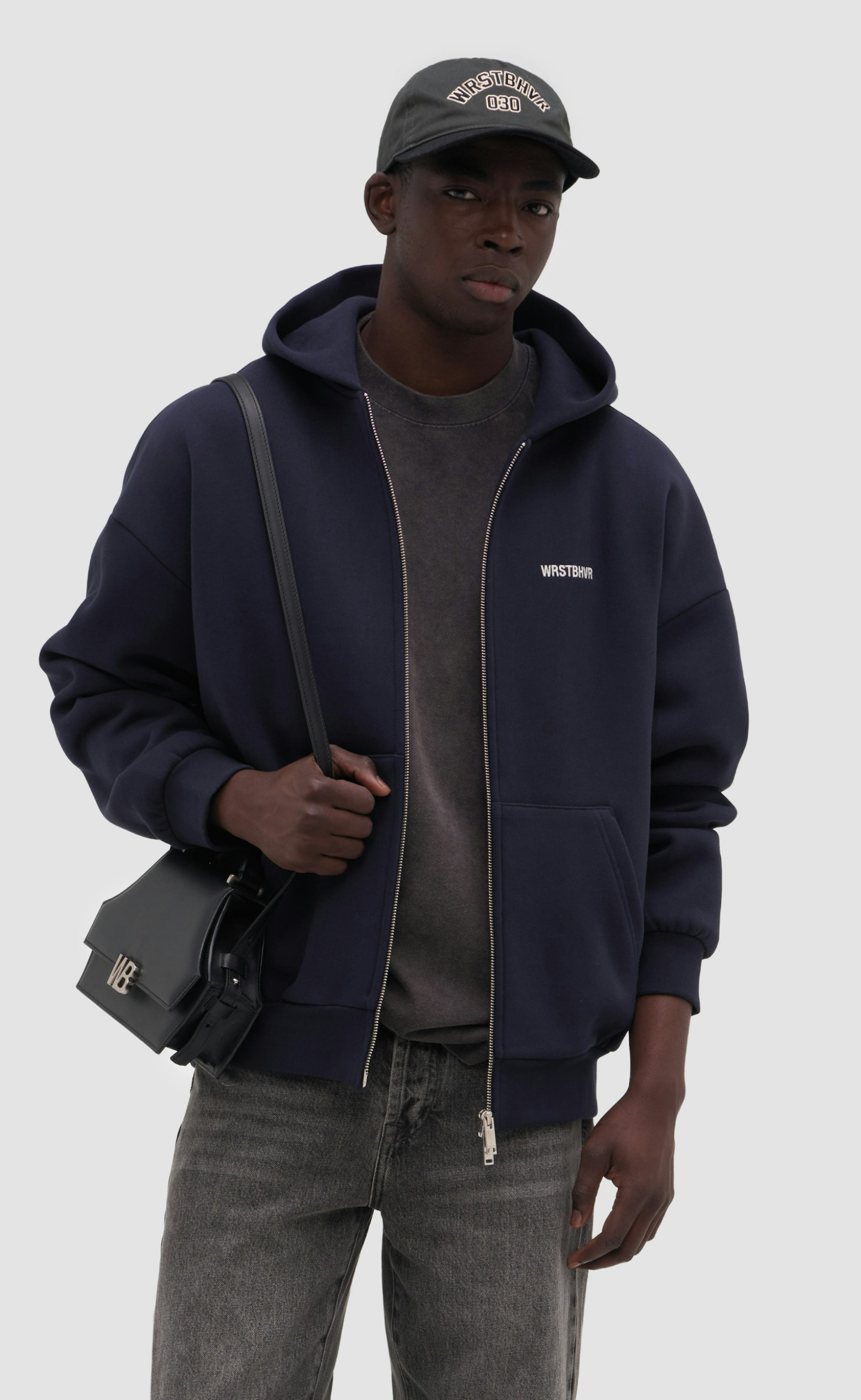 DIAGO V2 HOODED ZIP DARK SAPPHIRE HOODIE