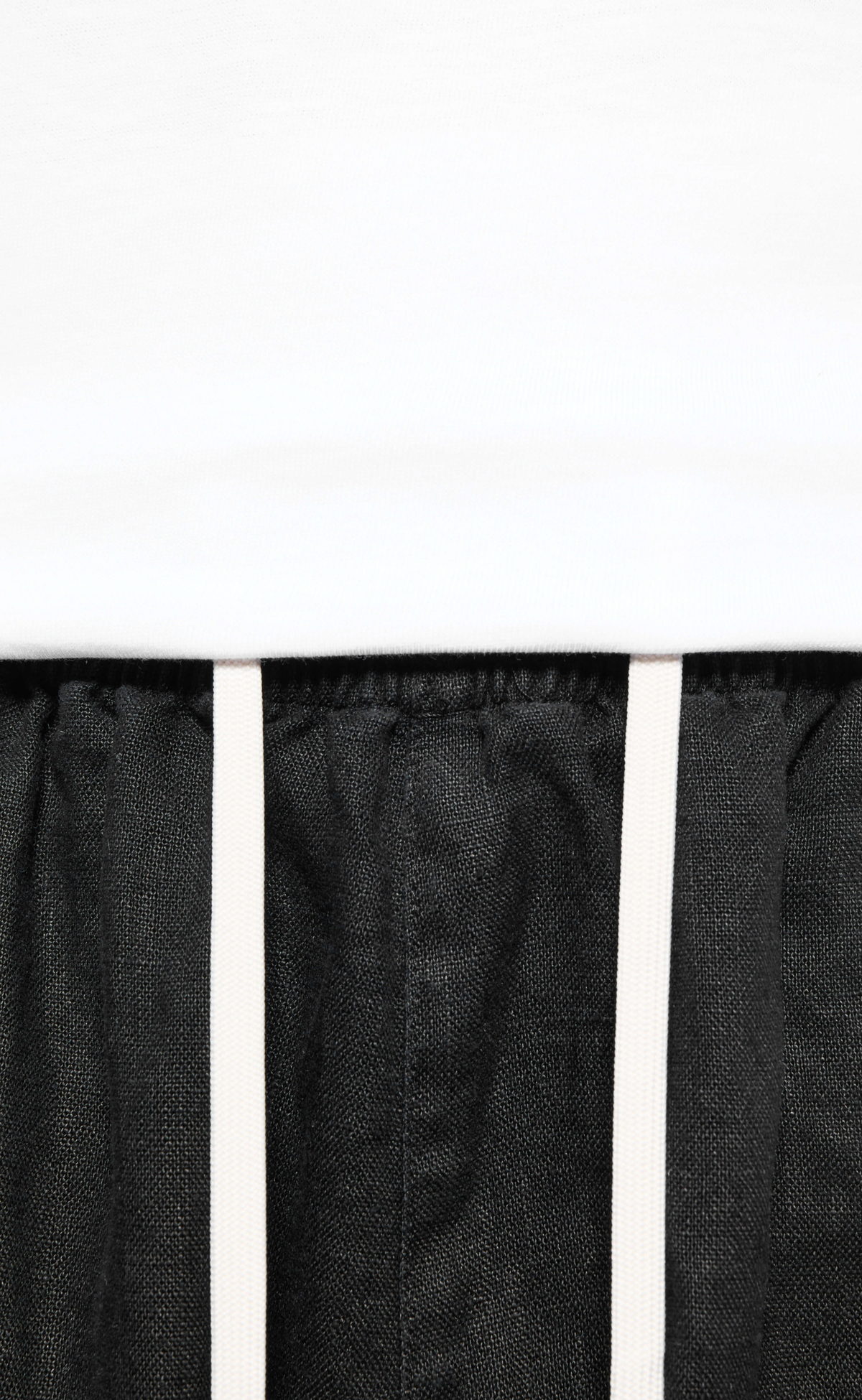 LINEN WIDE LEG BLACK SHORTS