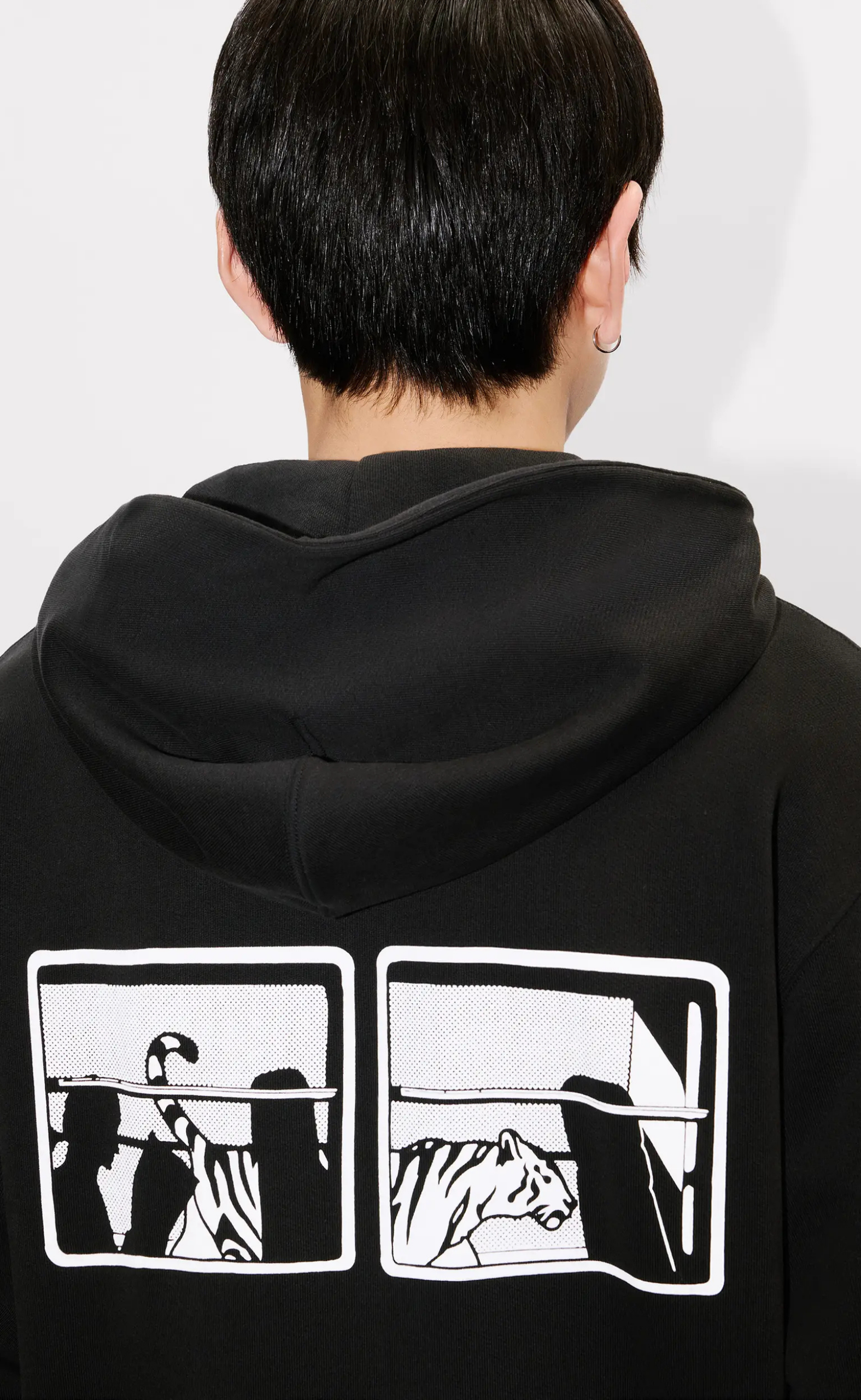 KENZO CITY CLASSIC FULL BLACK ZIP HOODIE