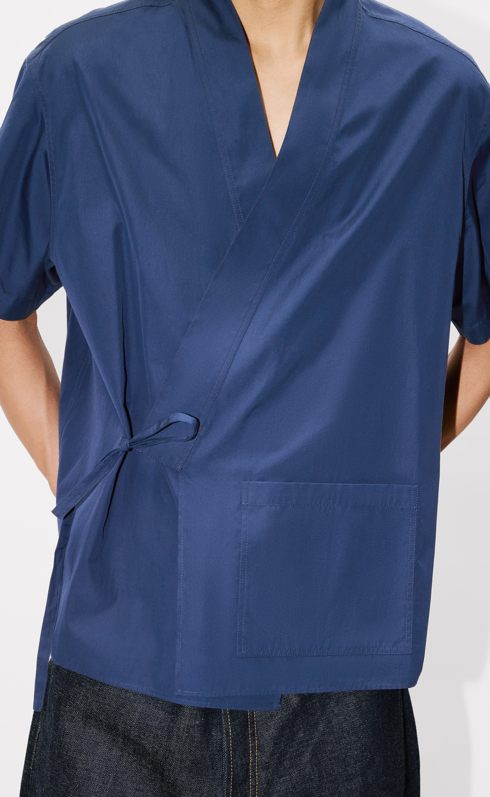 KIMONO SHORT SLEEVE NAVY BLUE SHIRT