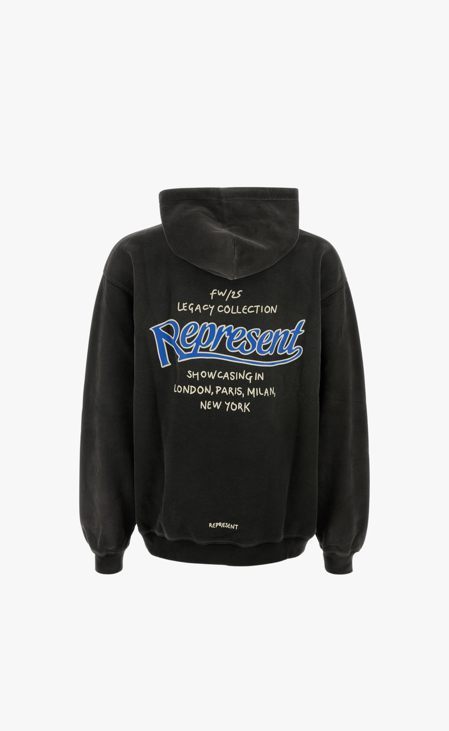 REPRESENT SHOWCASING STAINED BLACK HOODIE