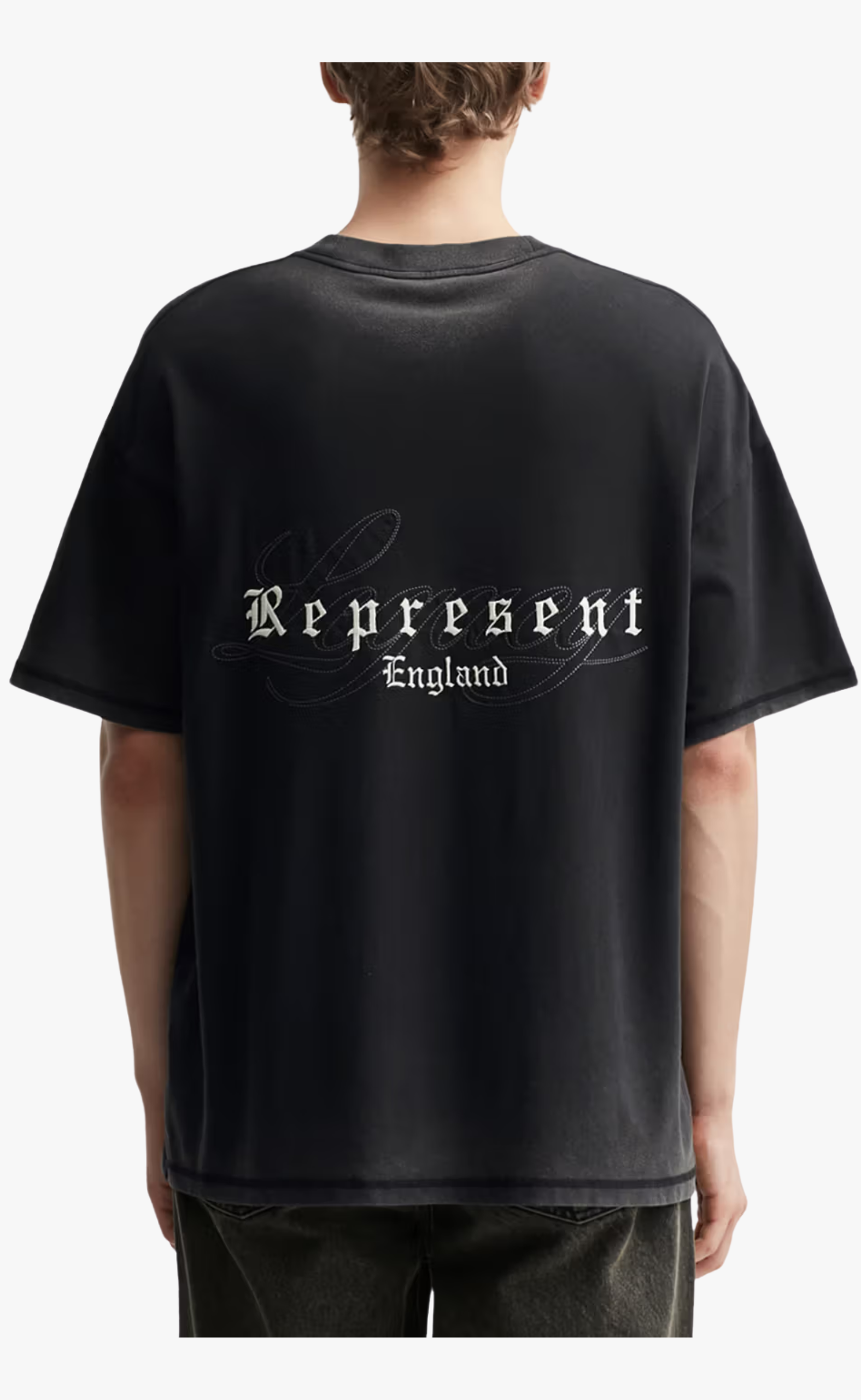 REPRESENT LEGACY OVERPRINT VINTAGE BLACK T-SHIRT