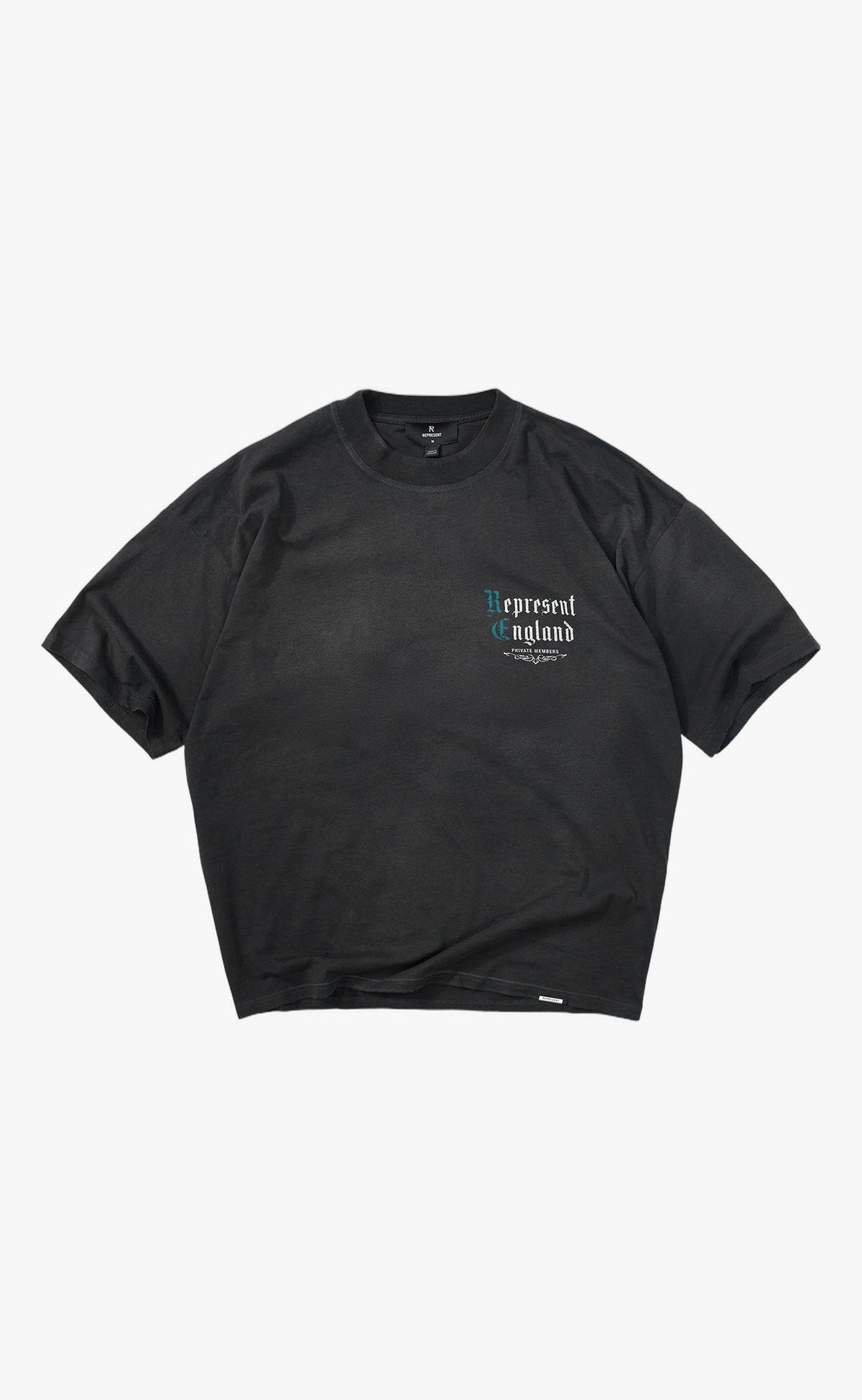PRIVATE MEMBERS STAINED BLACK T-SHIRT