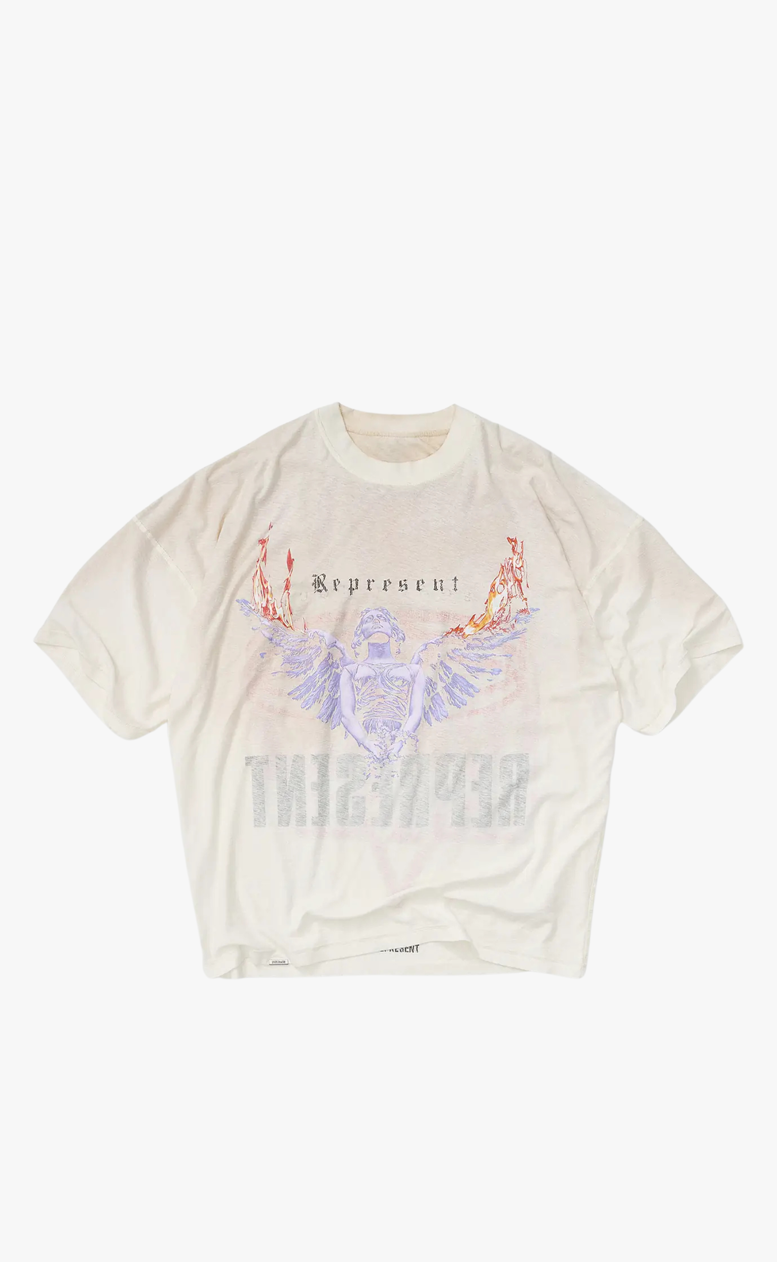 REPRESENT LIVING LEGACY WASHED ECRU T-SHIRT