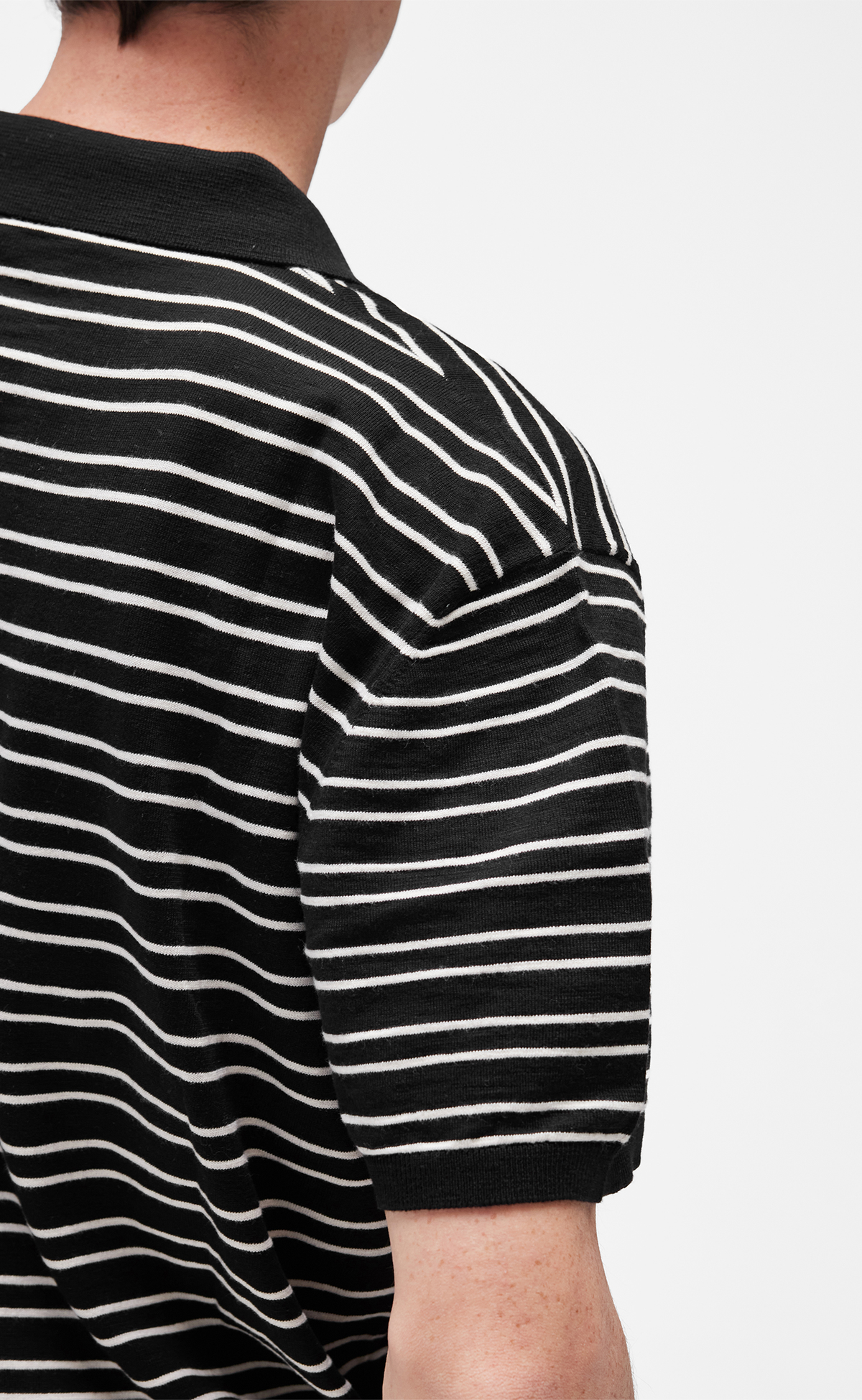 CALIFORNIA STRIPED POLO JET BLACK T-SHIRT