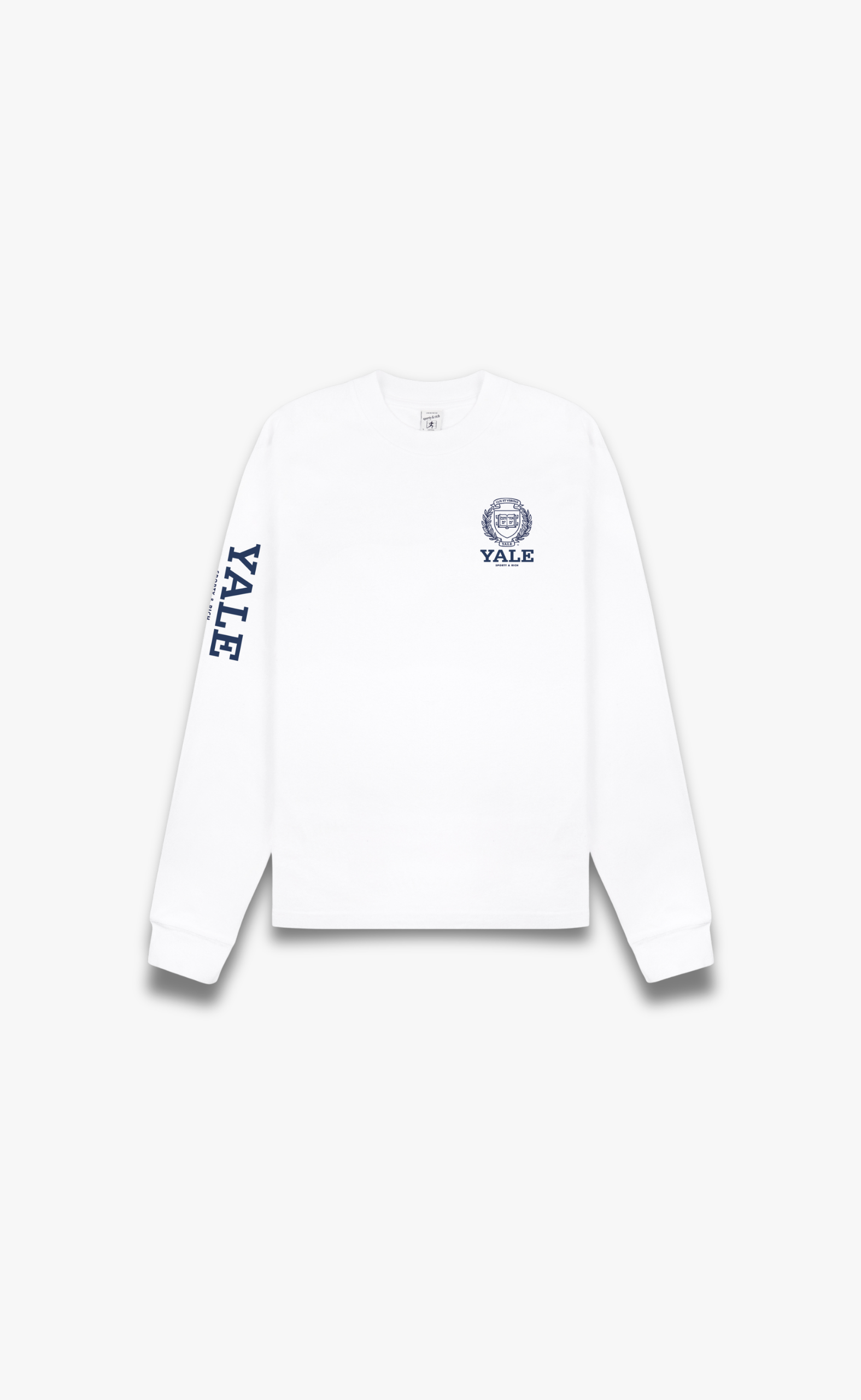 YALE CREST WHITE LONGSLEEVE