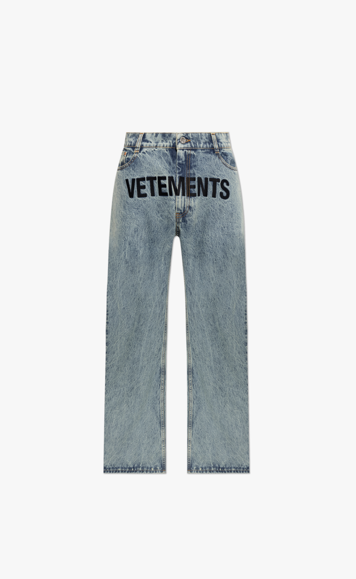 EMBROIDERED LOGO O-LEG VINTAGE BLUE JEANS