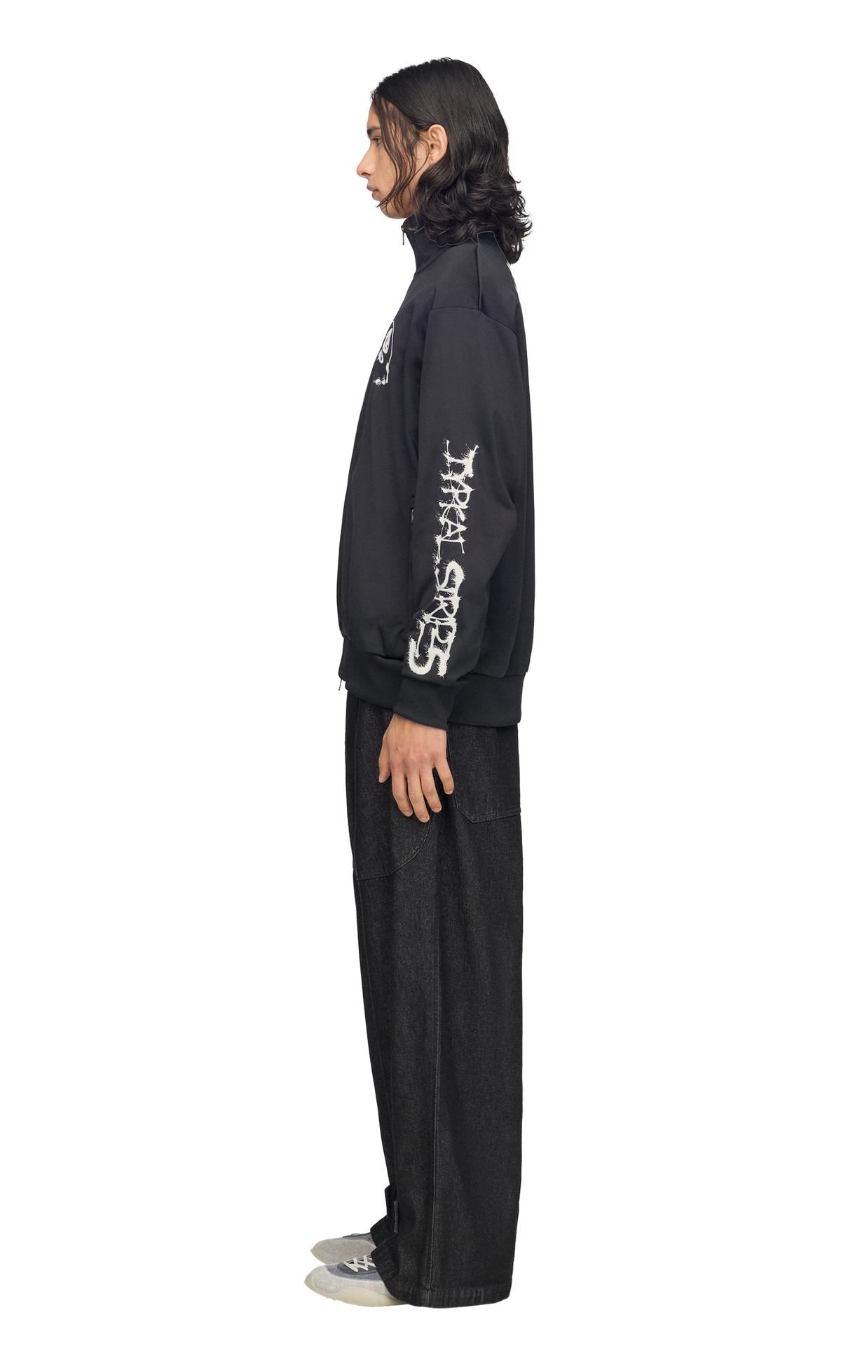 Y-3 CHITO GRAPHIC TRACK TOP BLACK HOODIE