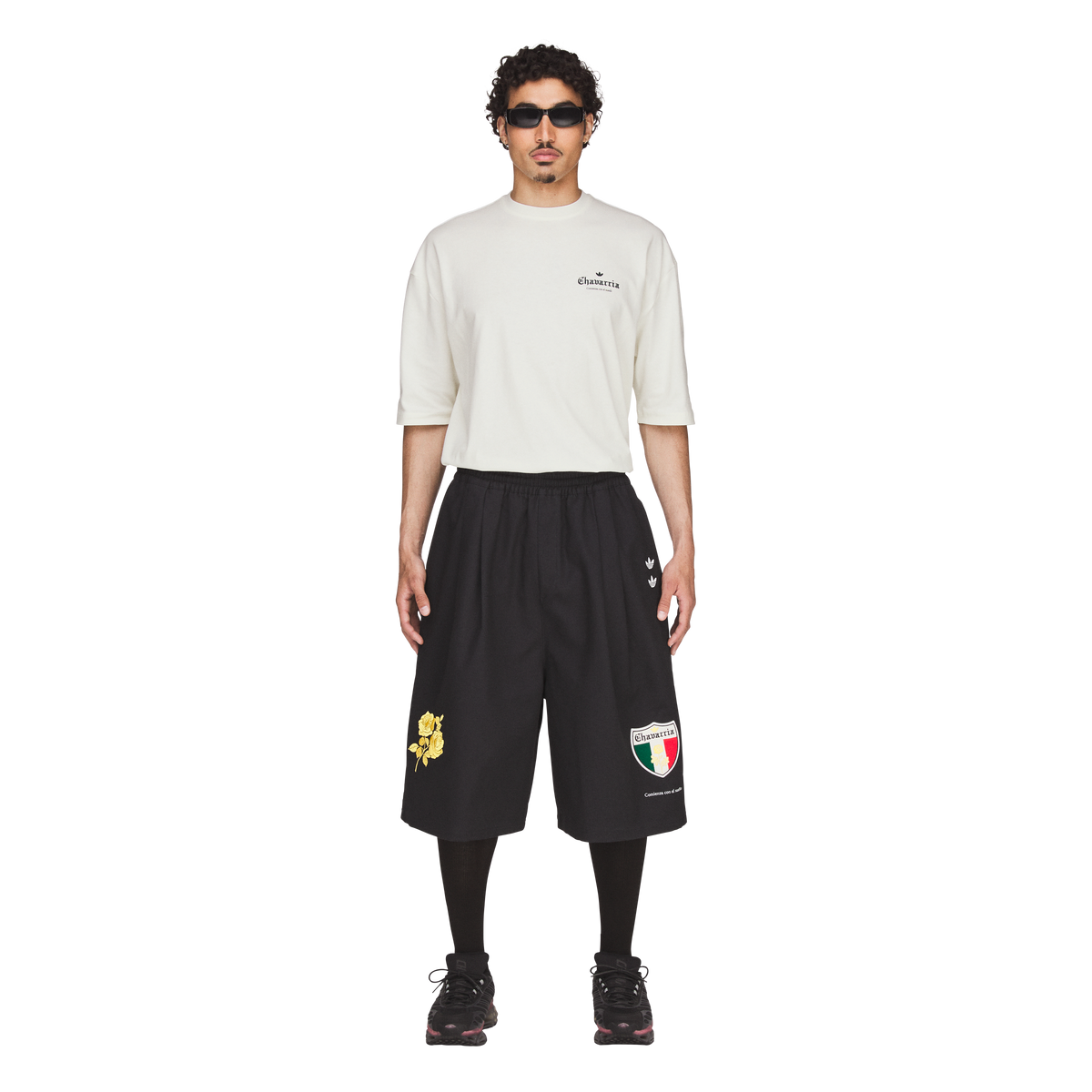 CHAVARRIA LONG TWILL BLACK SHORTS