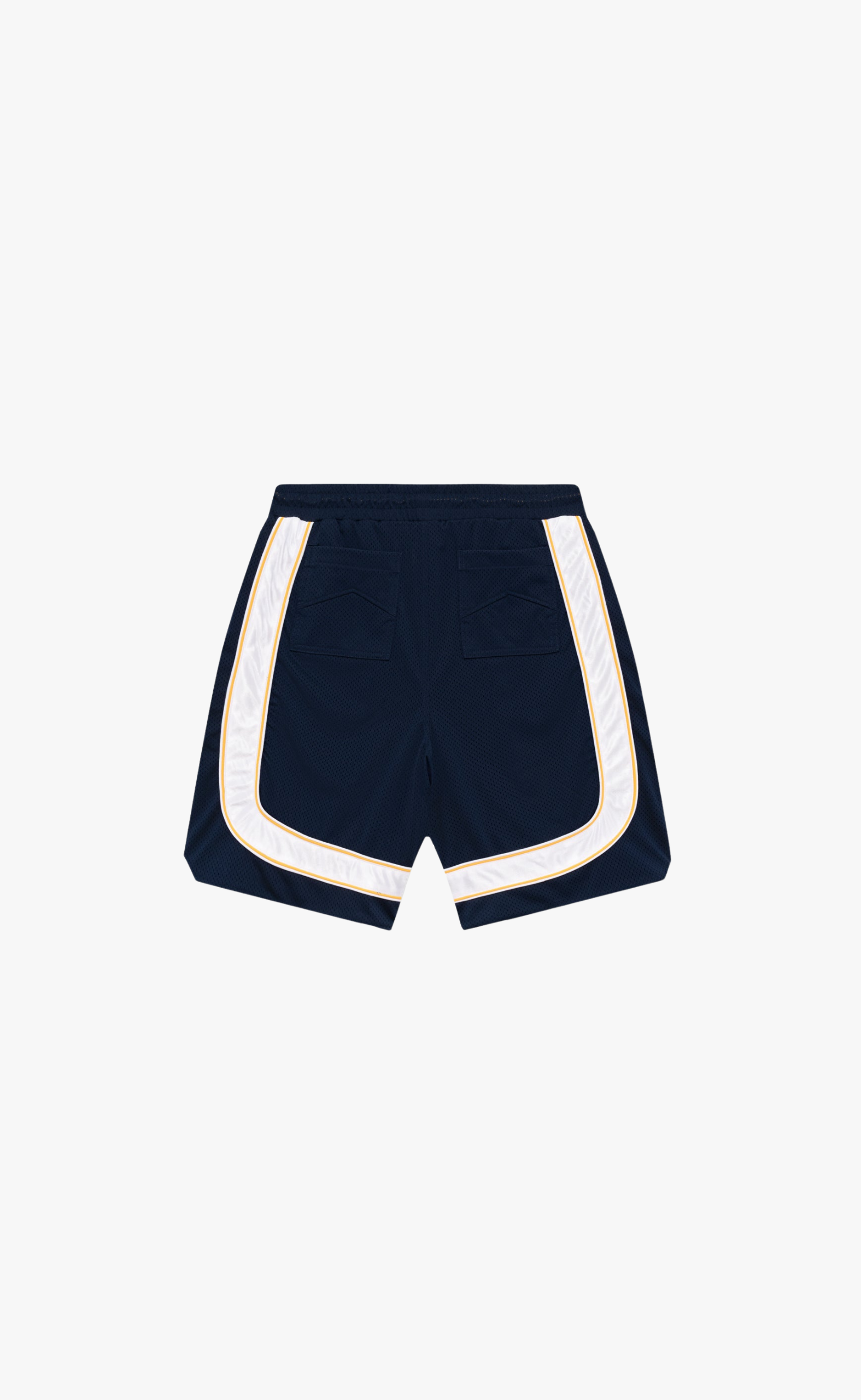 MESH PIPING BAGGY TRACK NAVY SHORTS