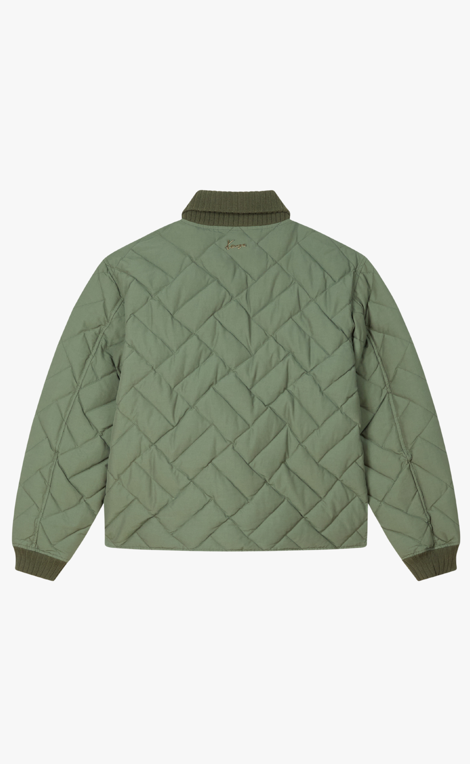 KENZO WEAVE QUILTED DARK KHAKI JACKET