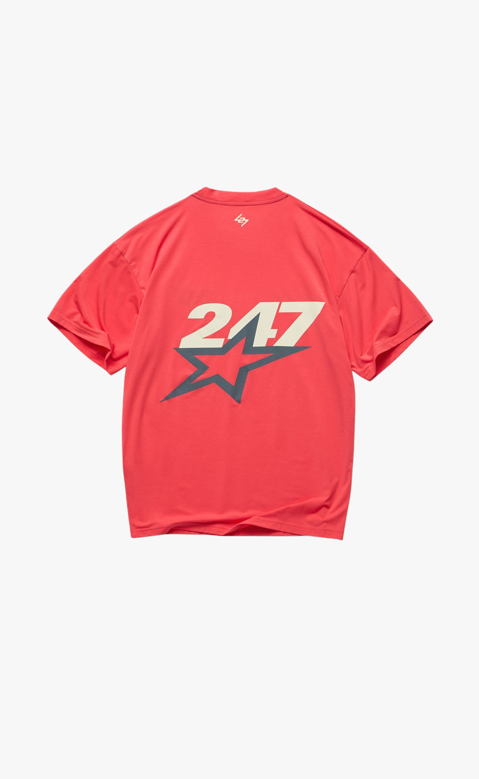 TEAM 247 STAR PRINT OVERSIZED RACING RED T-SHIRT