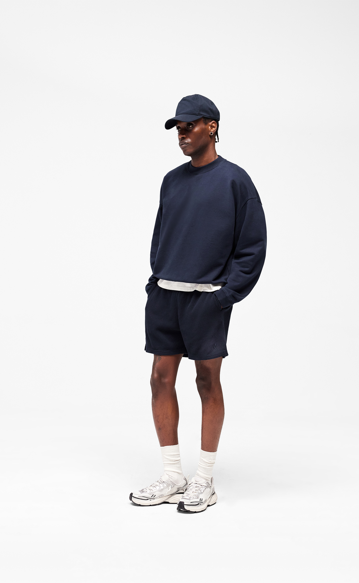 INITIAL BOXY MIDNIGHT NAVY CREWNECK