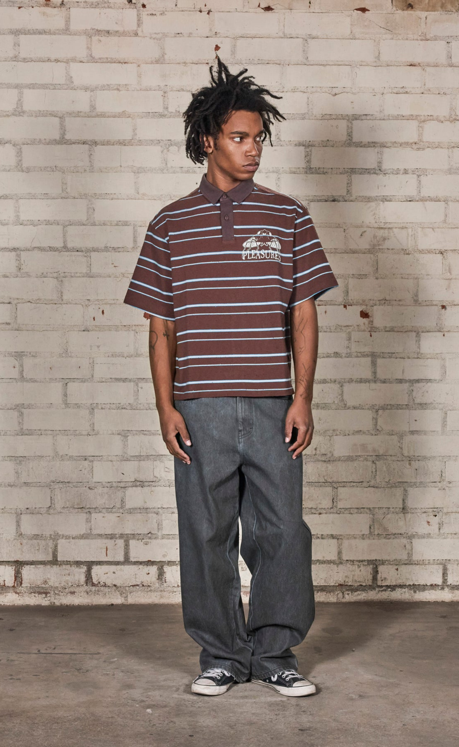 TELEPORT BOXY POLO BROWN T-SHIRT