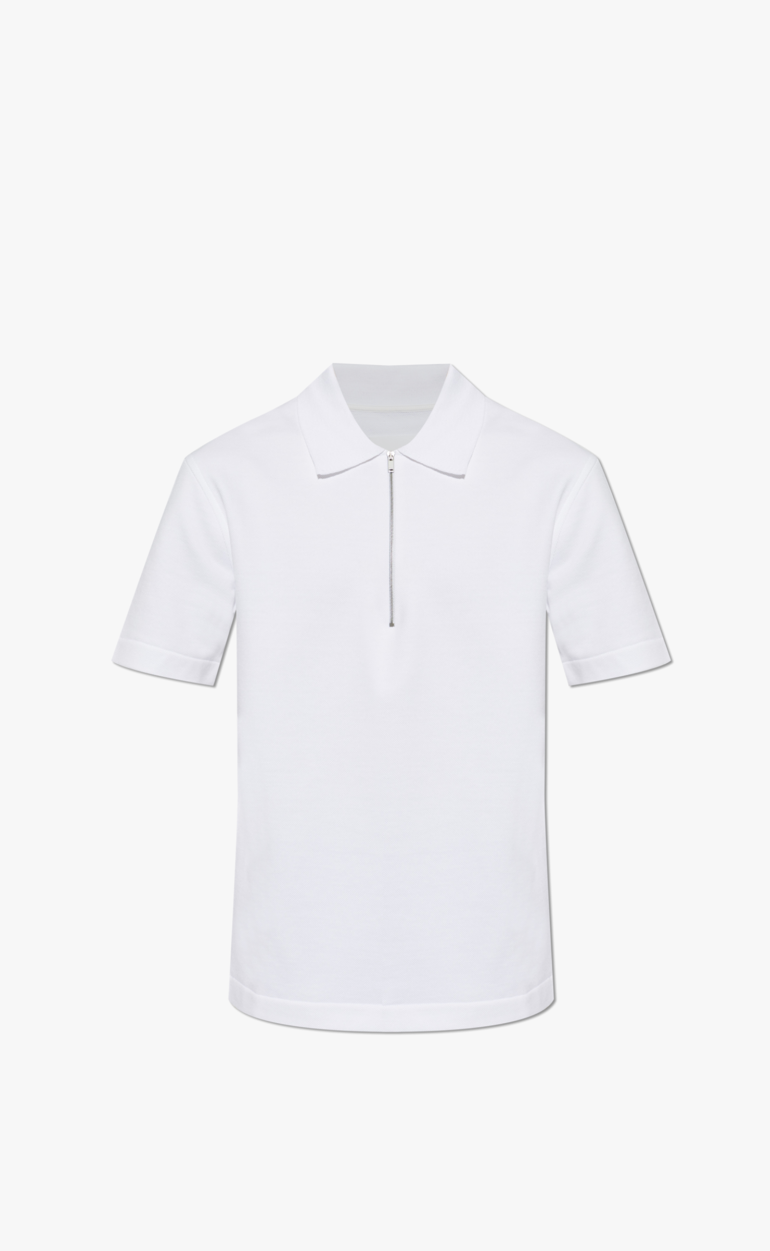 HALF-ZIP SHORT SLEEVE POLO WHITE T-SHIRT