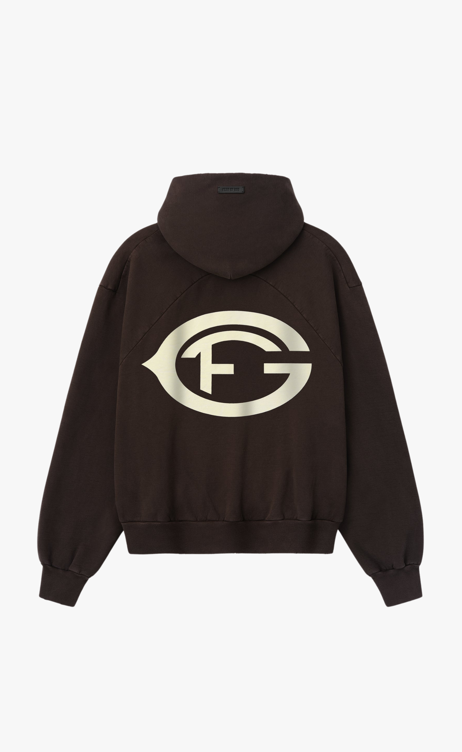 F OF G CLASSIC FIT HALF RAGLAN DARK BROWN HOODIE