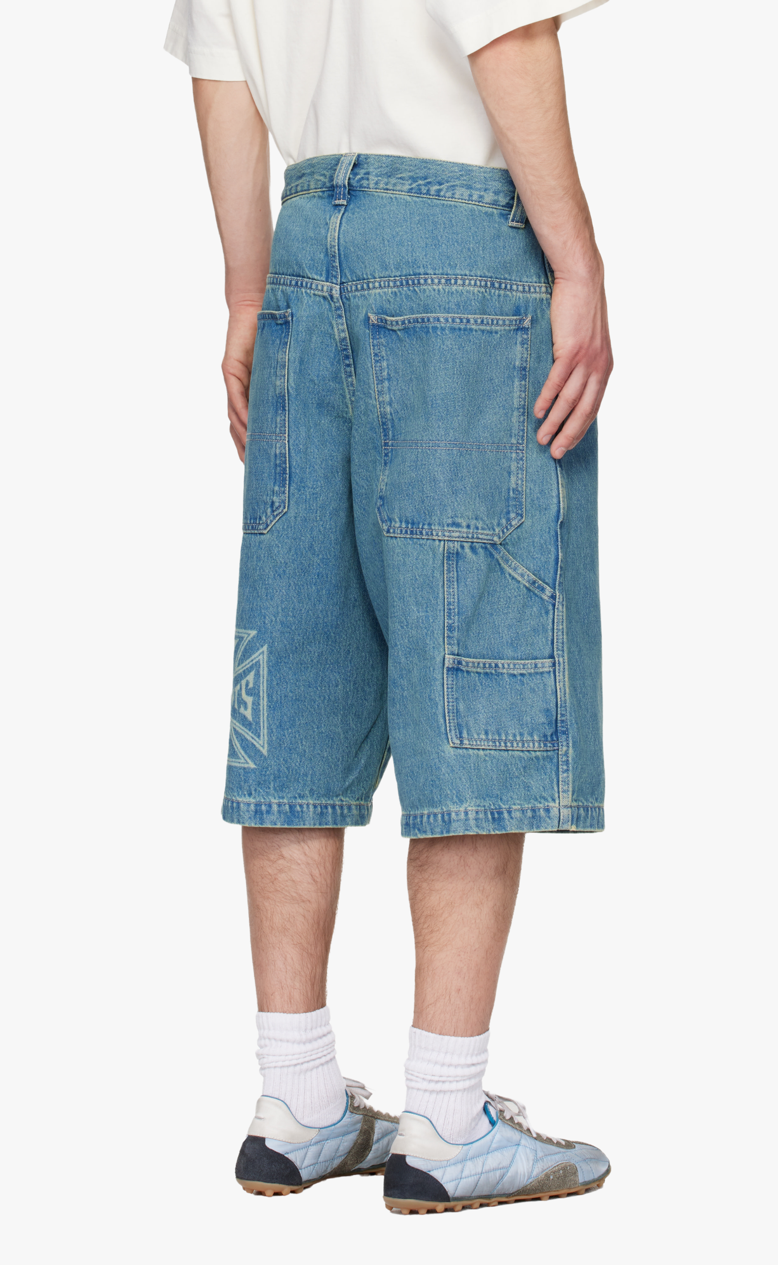BIKER CROSS HIP-HOP BLUE SHORTS